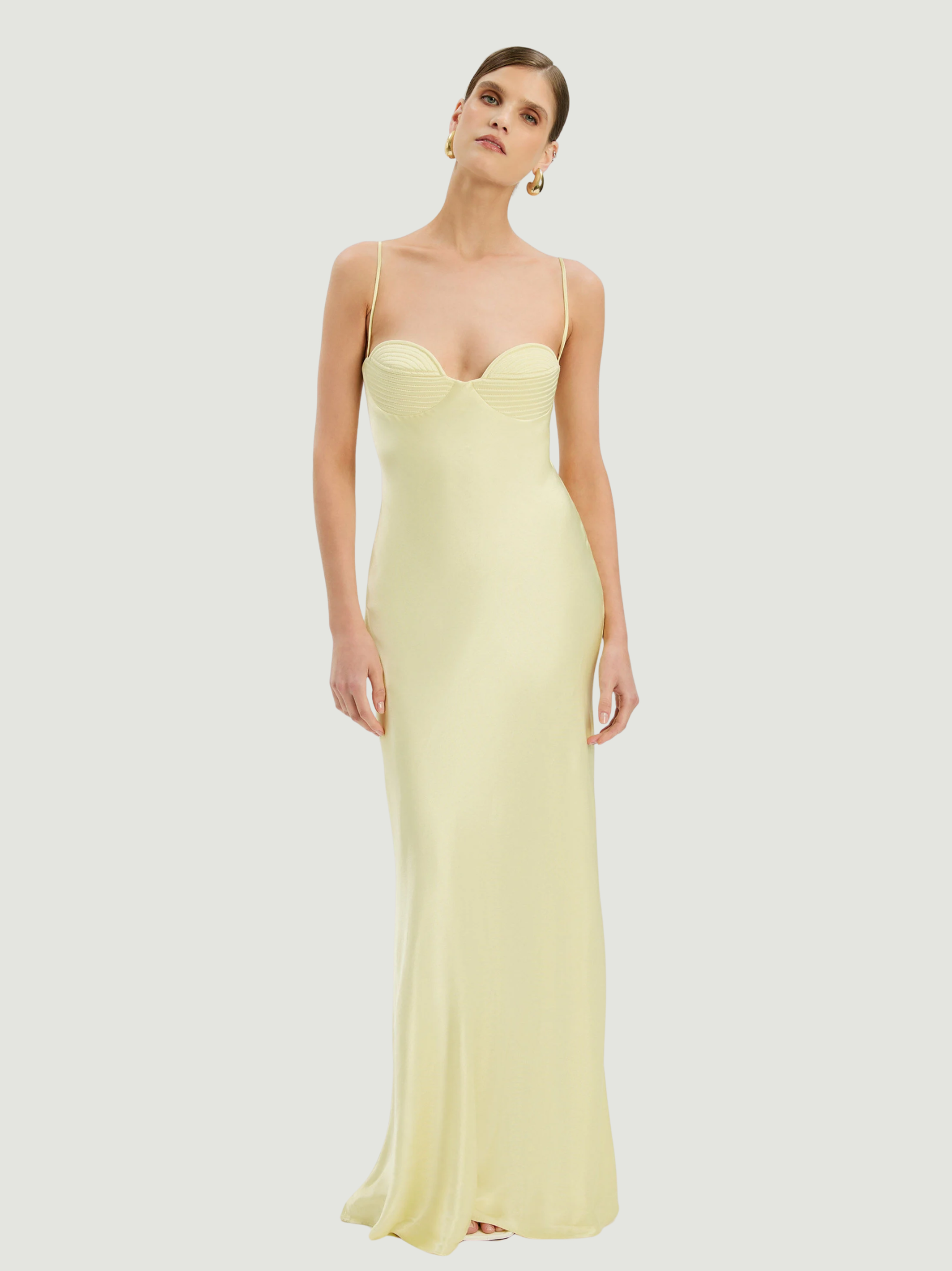 BARDOT WOMEN Devin Satin Maxi Dress Lemon Yellow