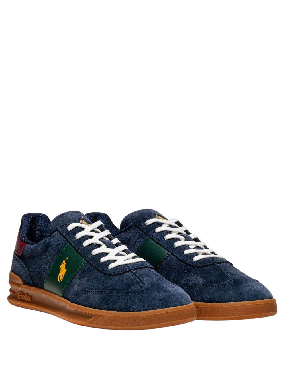 RALPH LAUREN Heritage Area Suede Sneakers Navy/Wine/Forest