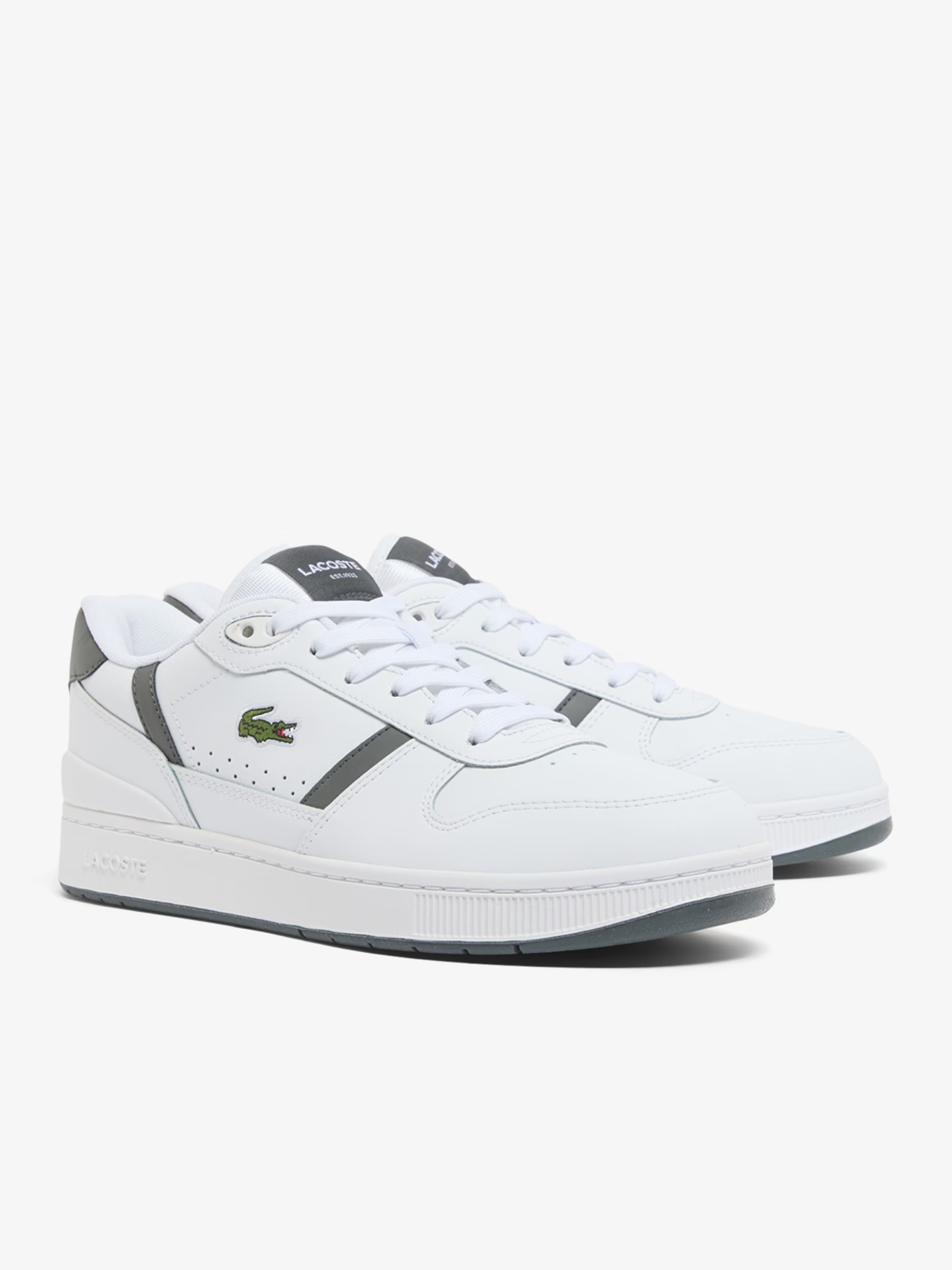 LACOSTE T-Clip Set Leather Sneakers White/Grey