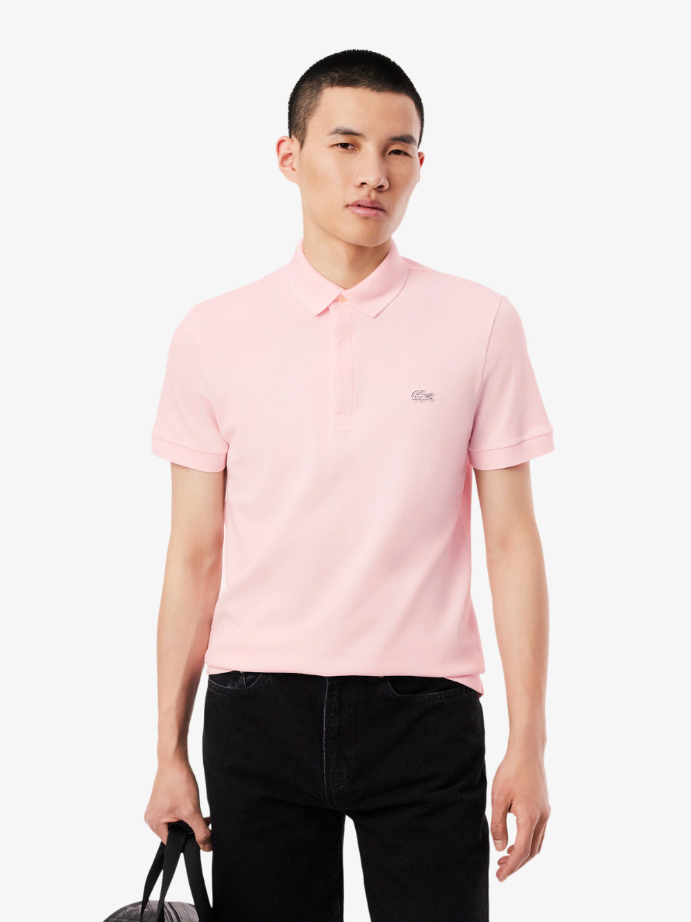 LACOSTE Regular Fit Paris Stretch Piqué Polo Shirt Light Pink