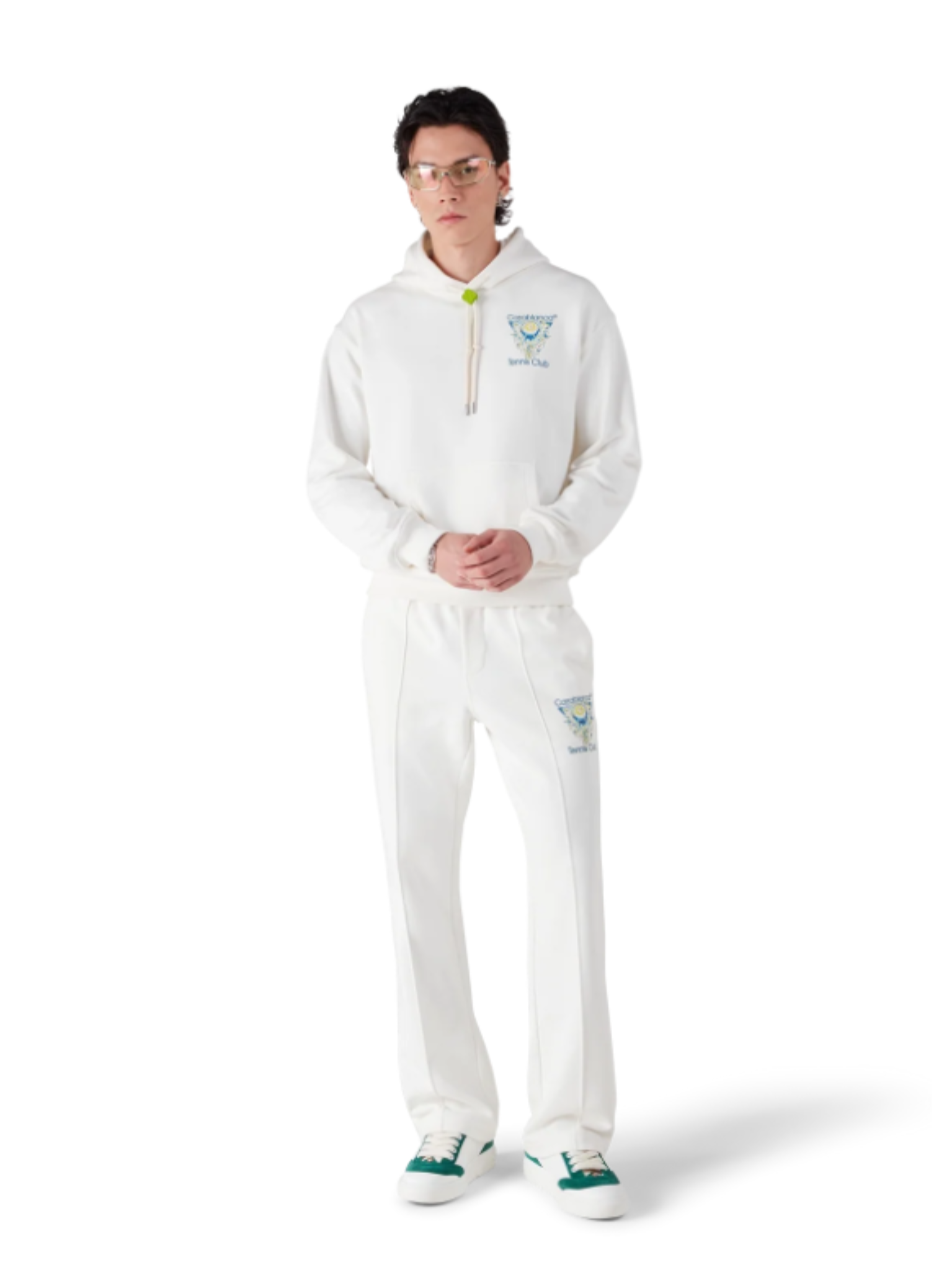 CASABLANCA Tennis Club Icon Pintuck Joggers White