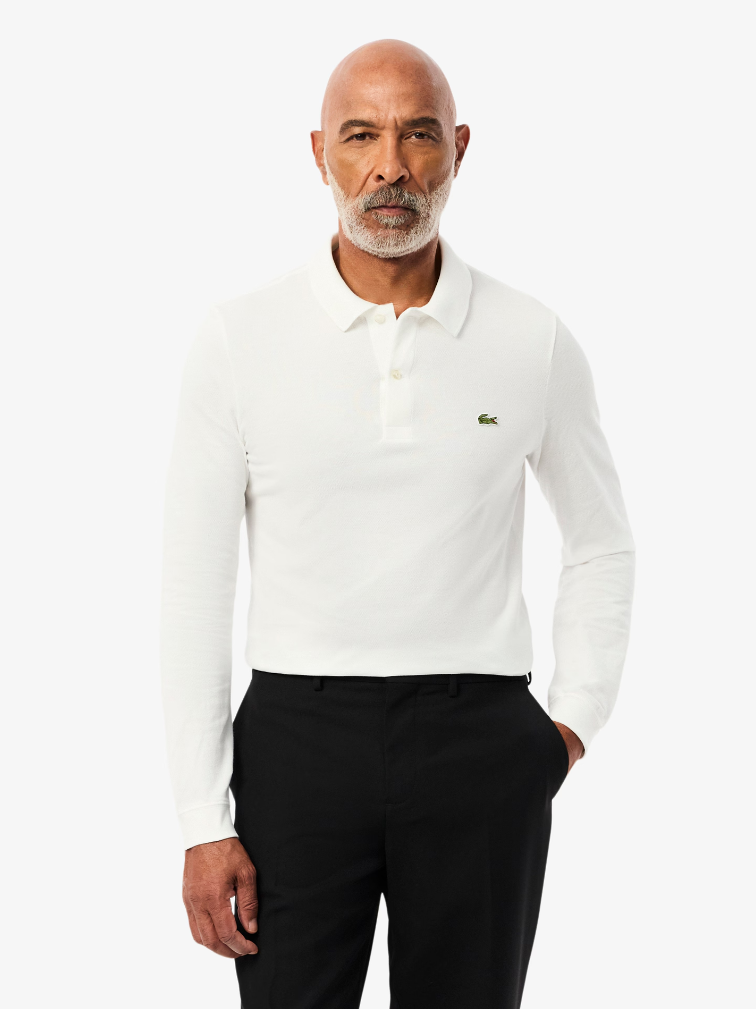 LACOSTE Slim Fit L.12.12 Long Sleeved Polo Shirt White