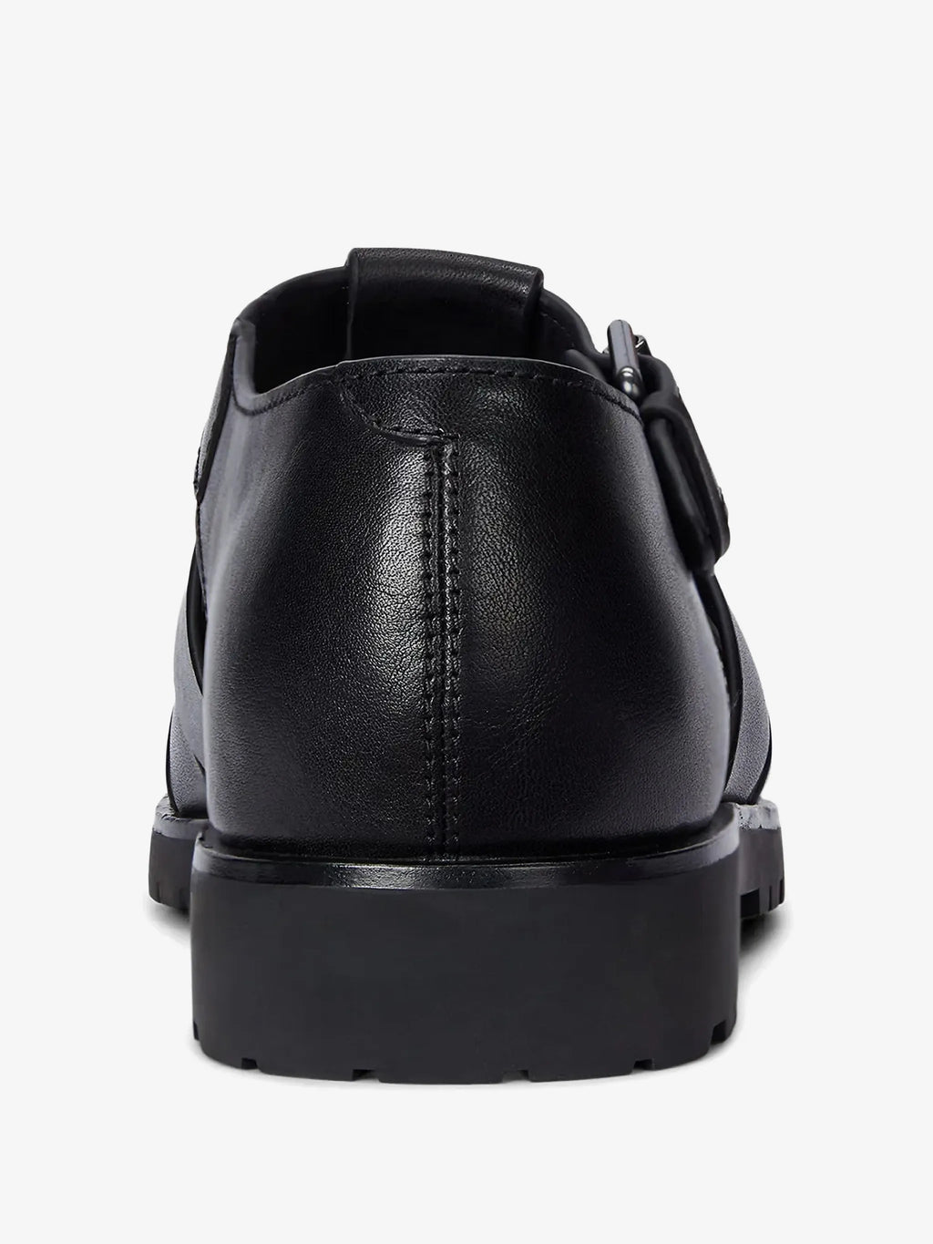 RALPH LAUREN Leather Fisherman Sandals Black