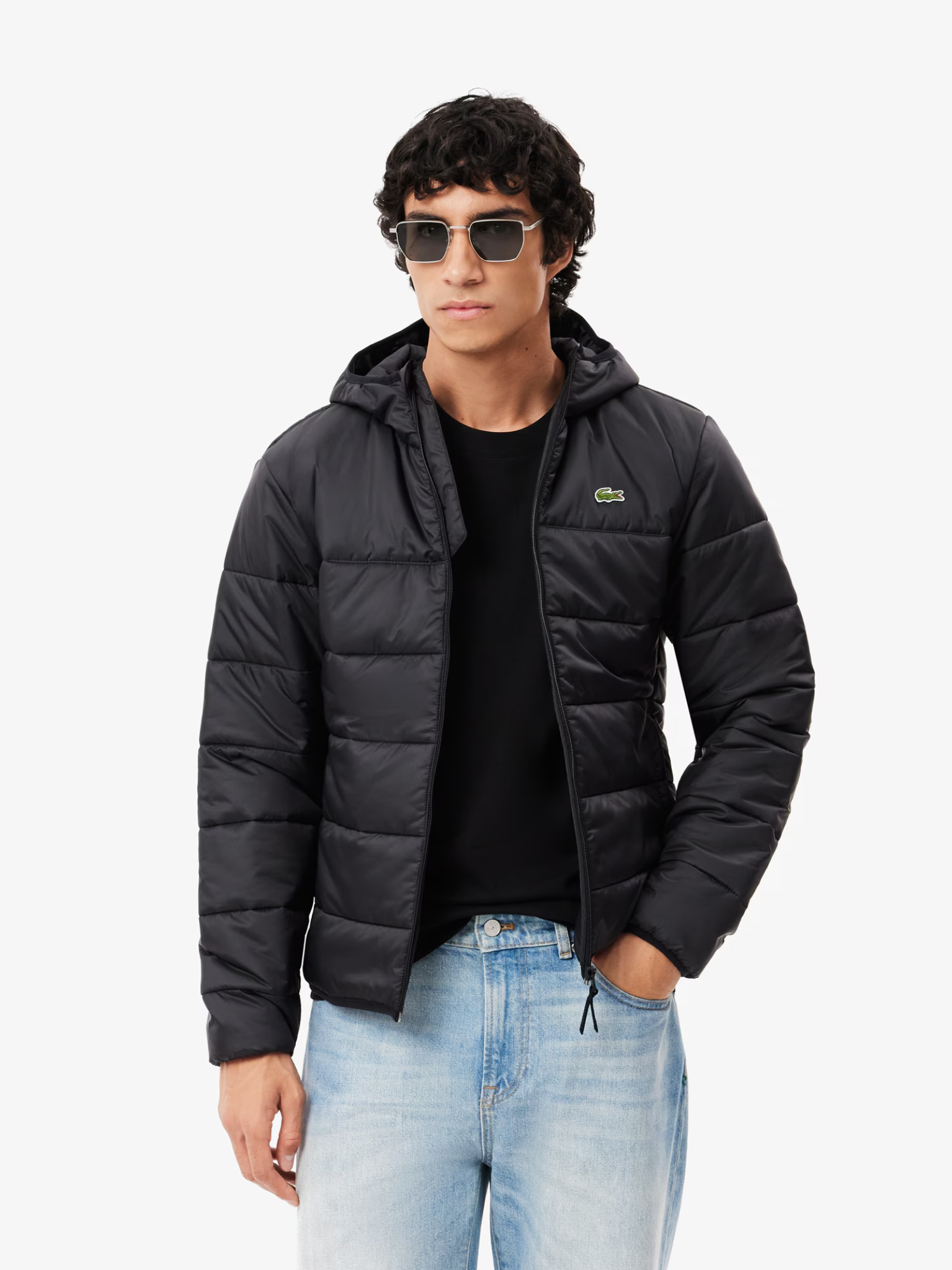 LACOSTE Water-Repellent Quilted Puffer Jacket Black
