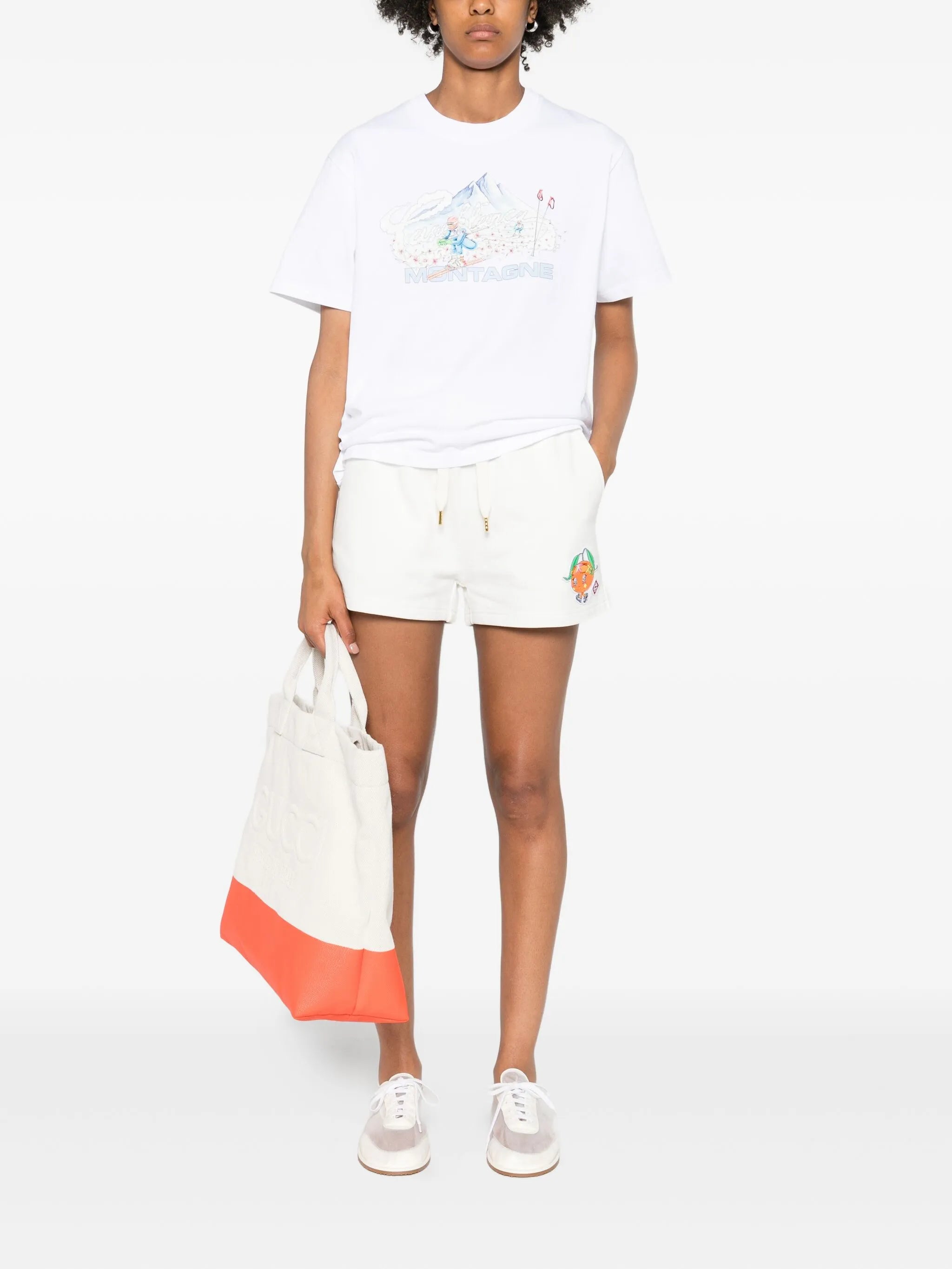 CASABLANCA WOMEN Ski Printed T-shirt White