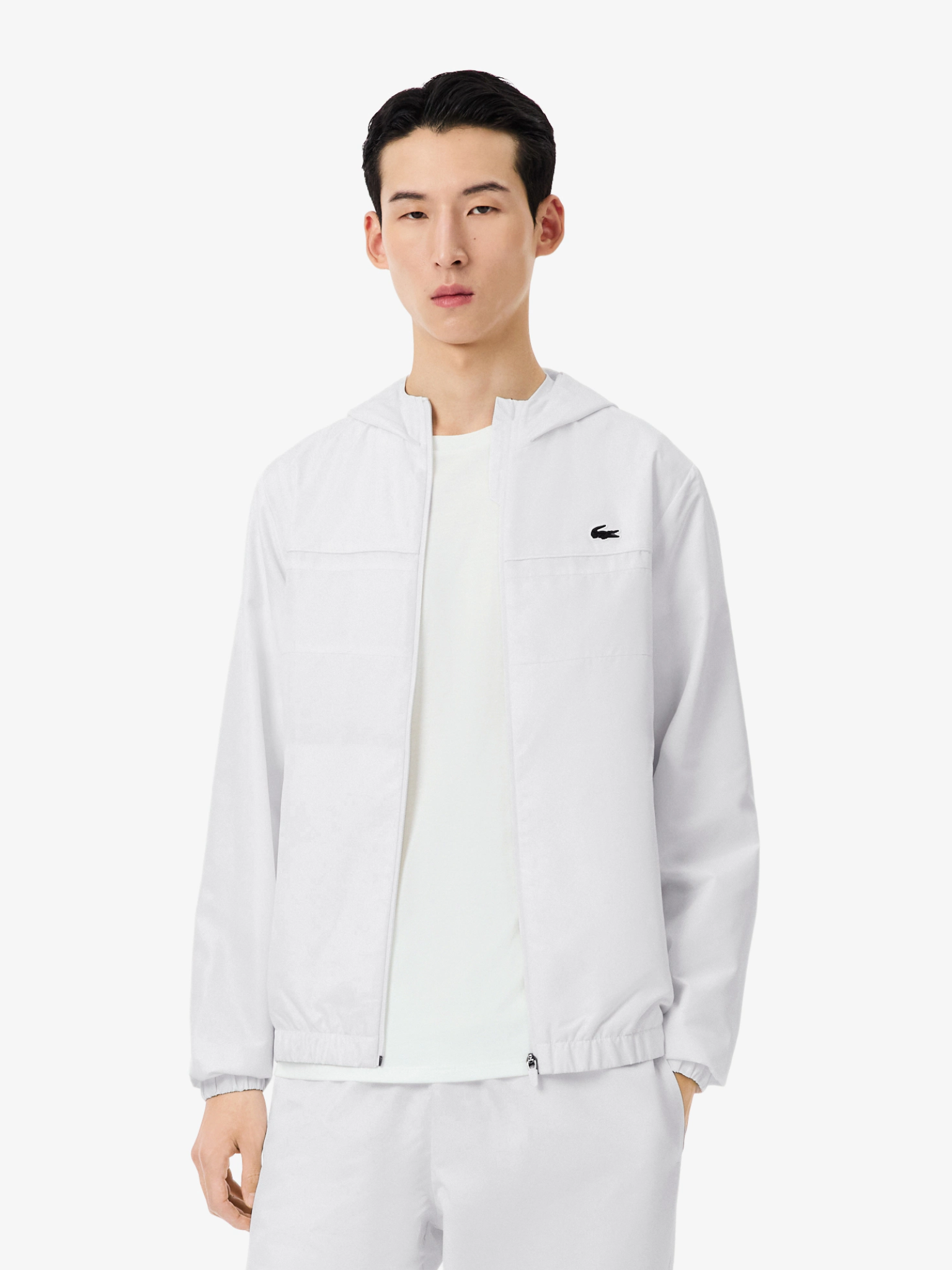 LACOSTE Water-Repellent Sport Track Jacket White
