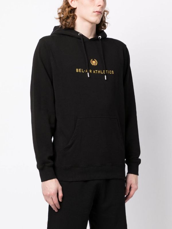 BEL-AIR ATHLETICS Logo Embroidered Hoodie Black