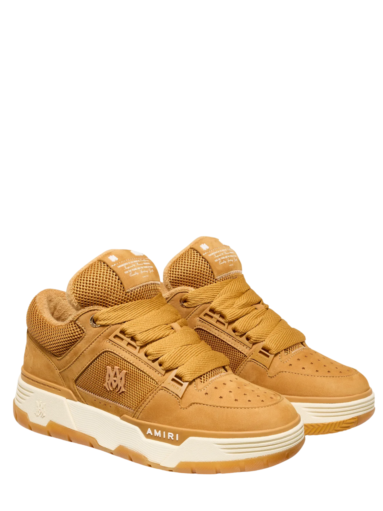 AMIRI MA Quad Debossed Nubuck Sneakers Wheat