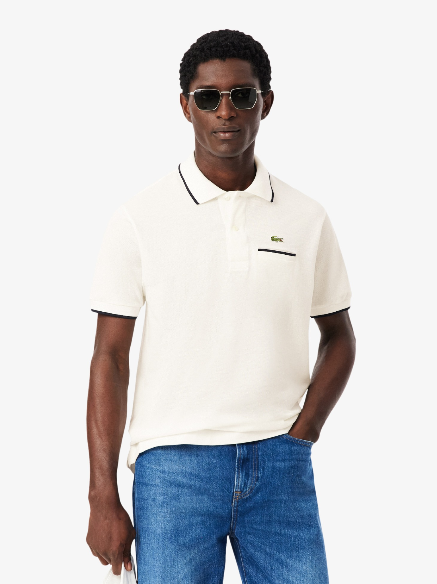 LACOSTE Classic Fit Pocket Accent L.12.12 Polo Shirt White