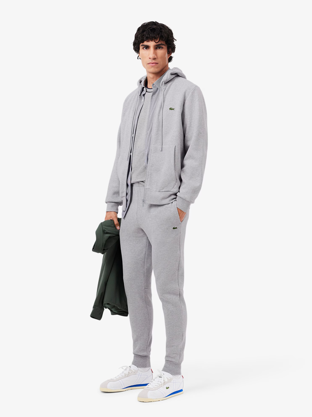 LACOSTE Hooded Tracksuit Light Grey