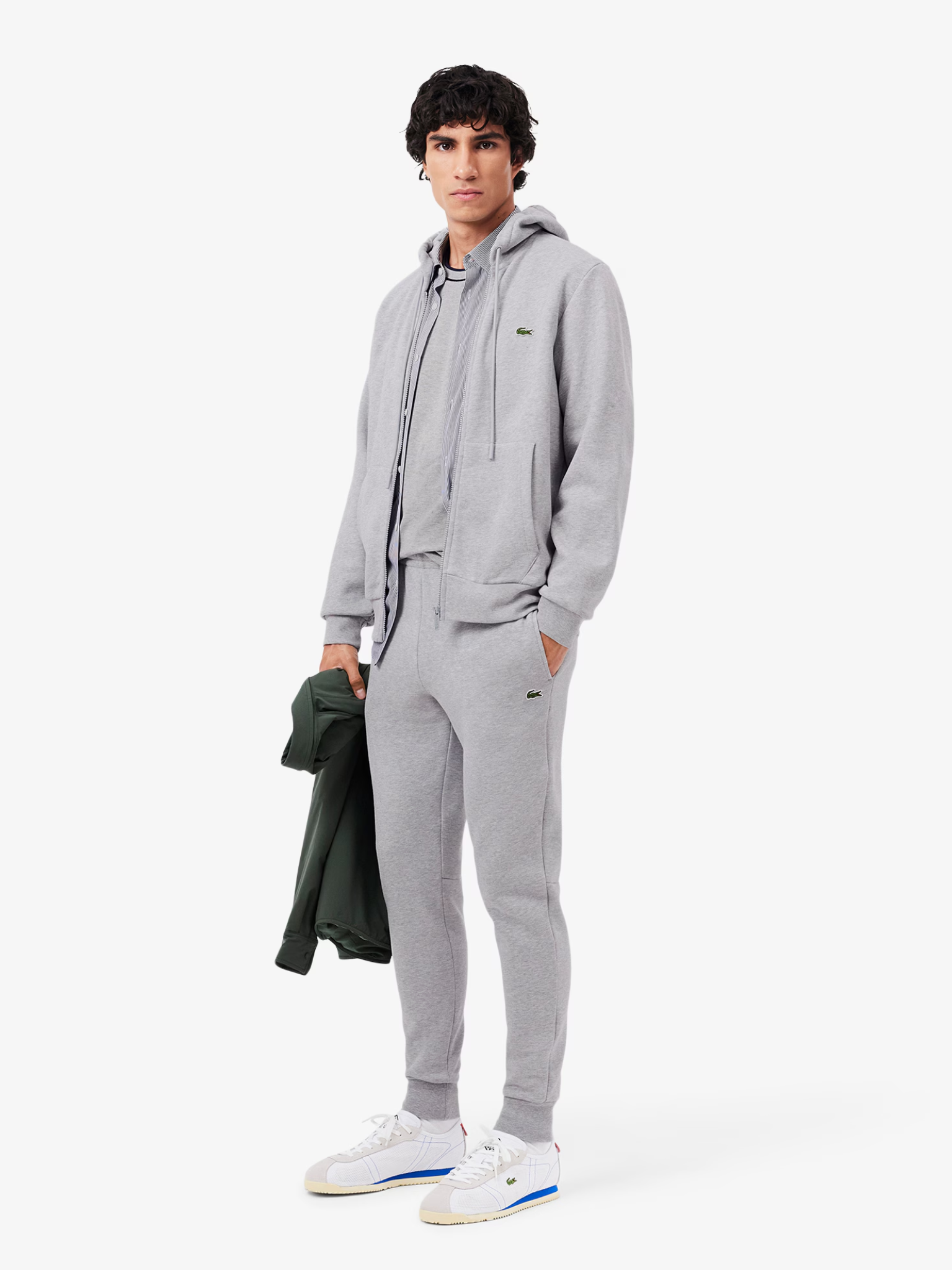 LACOSTE Hooded Tracksuit Light Grey