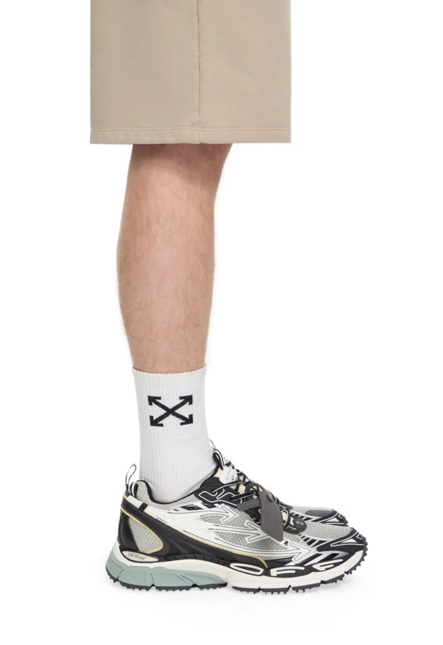 OFF WHITE MENS Be Right Back Sneakers Light Grey/Black