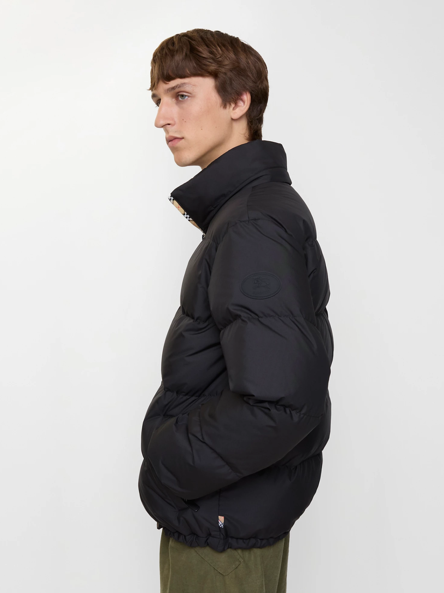 BURBERRY High-Neck Zipped Padded Jacket Black