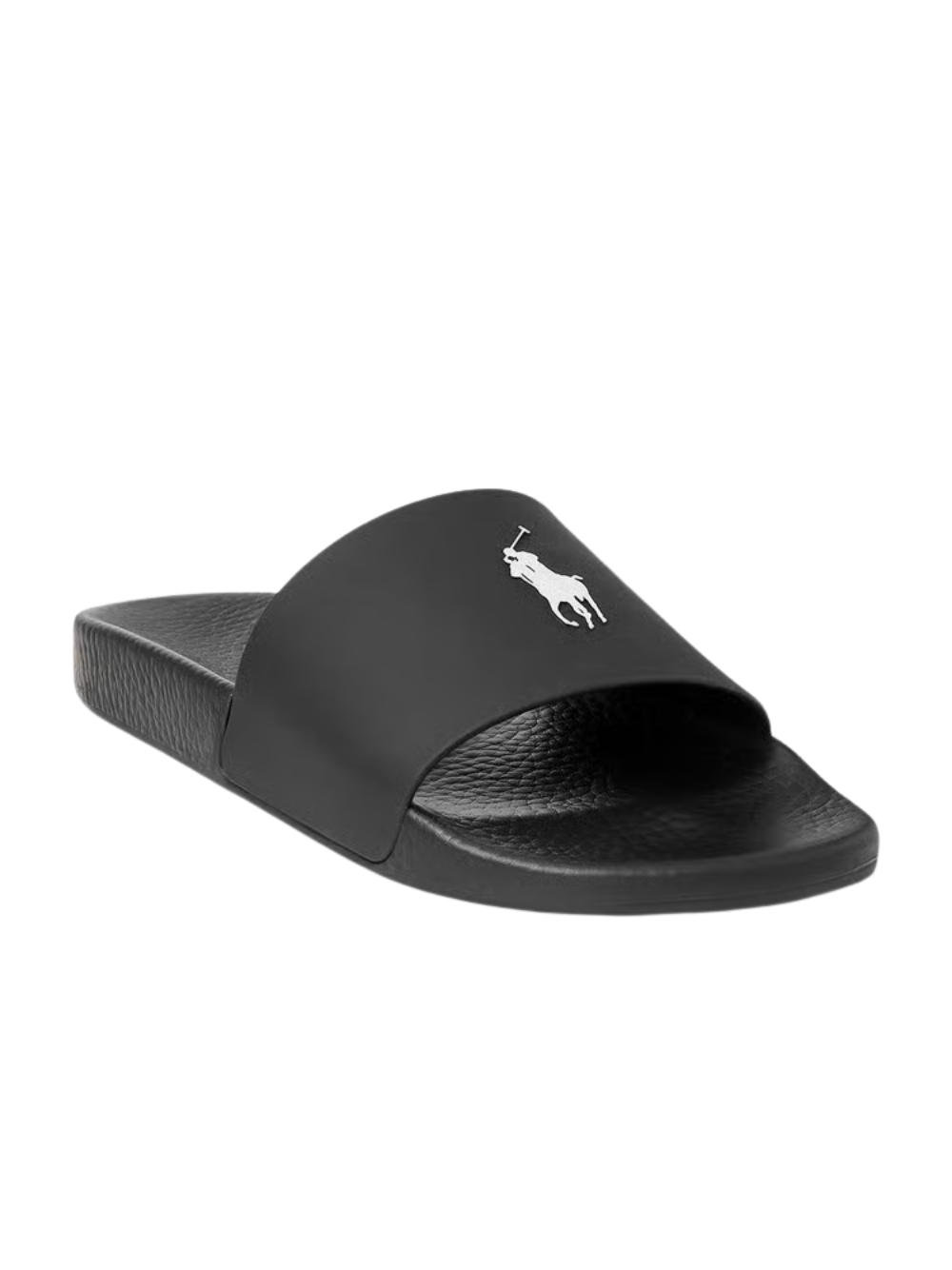 RALPH LAUREN Signature Pony Slides Black/White