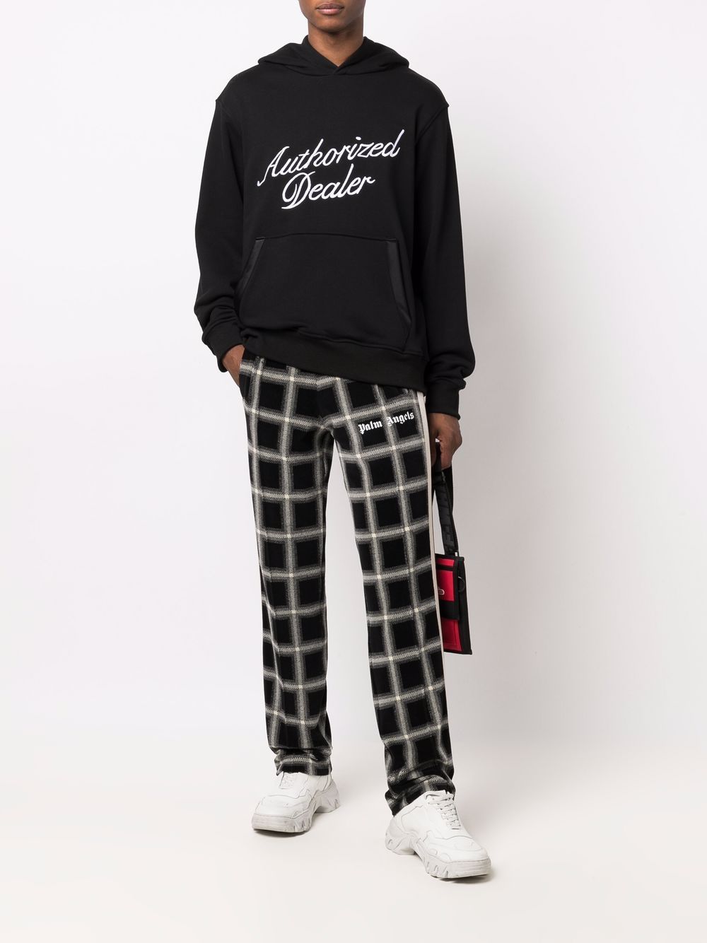 JUST DON Authorized Dealer Slogan Embroidered Hoodie Black