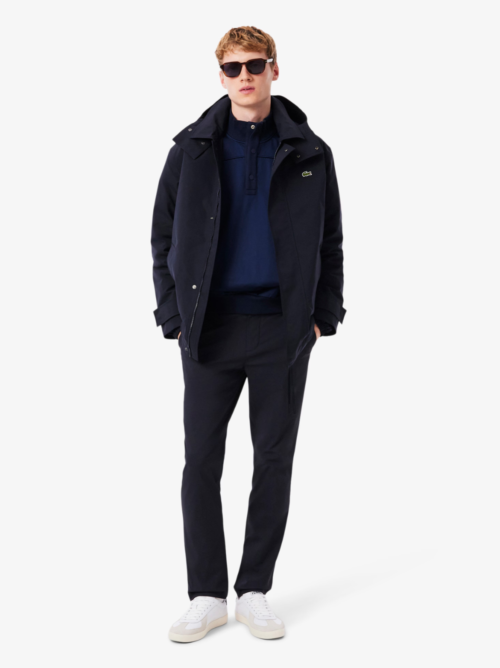 LACOSTE Slim Fit Stretch Commuter Pants Navy