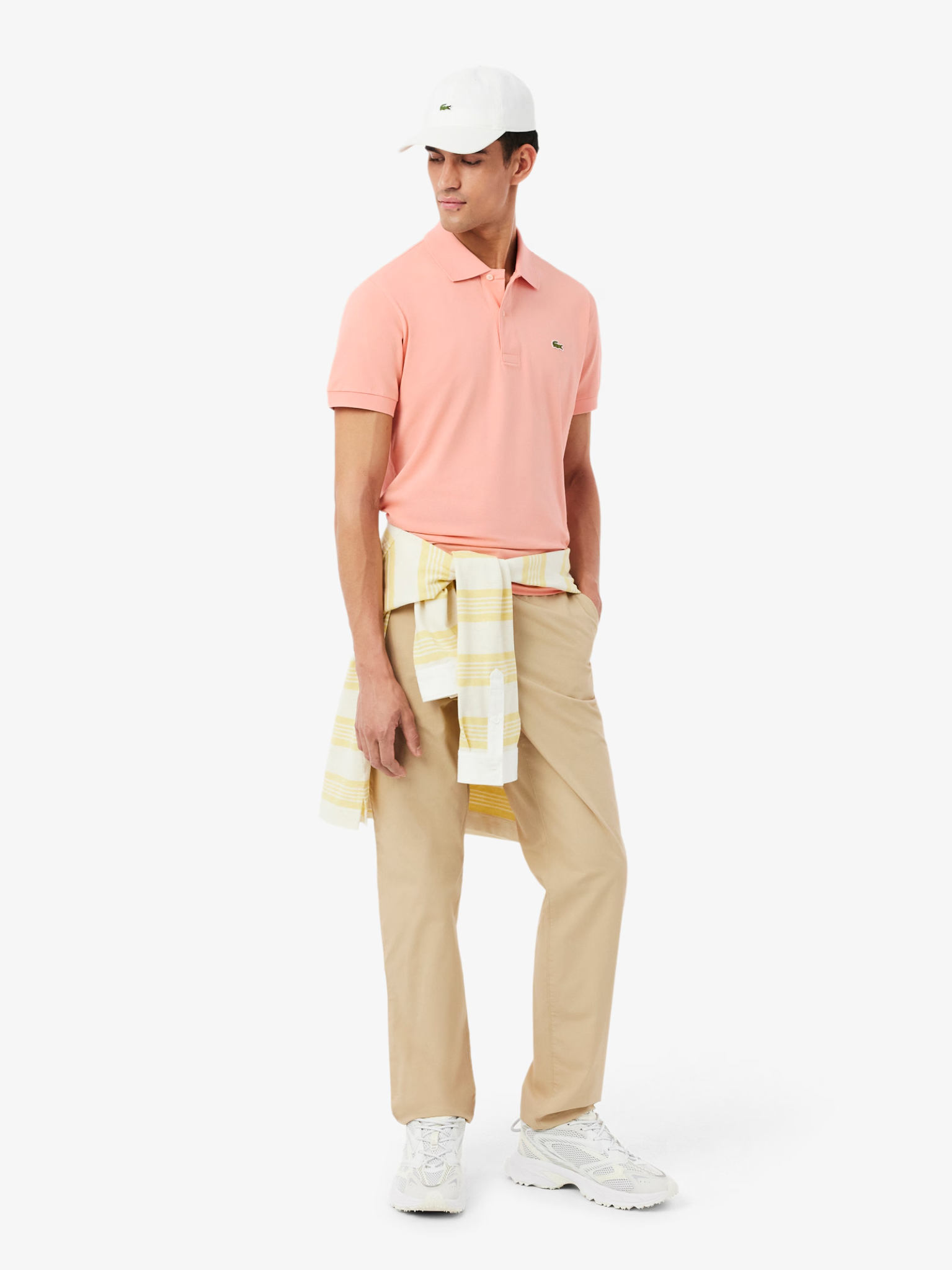 LACOSTE Classic Fit L.12.12 LIGHT Polo Shirt Coral Pink