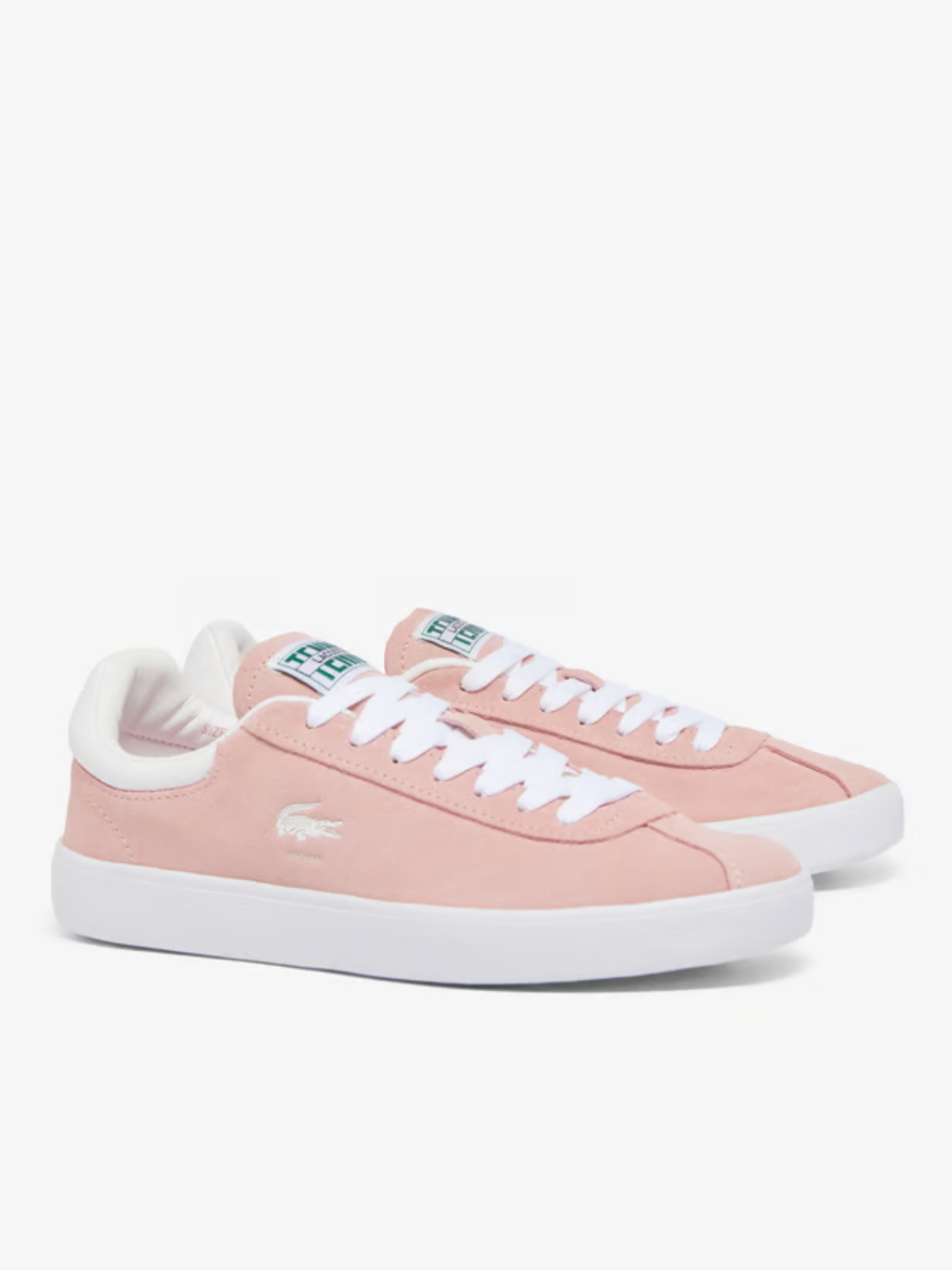 LACOSTE WOMEN Baseshot Suede Sneakers Pink/White