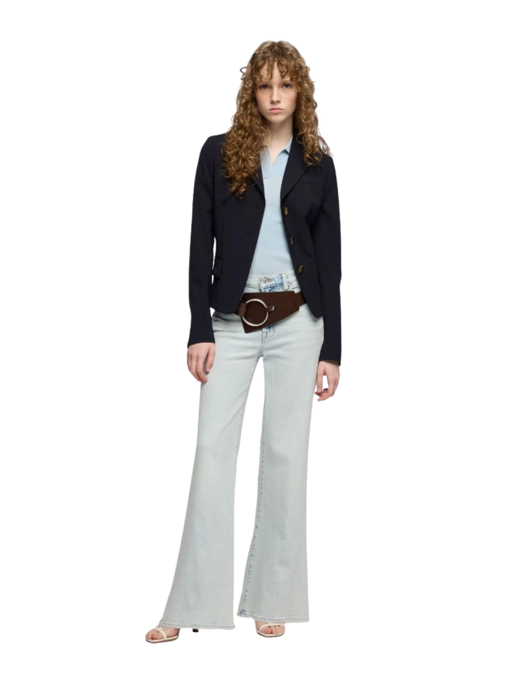 7 FOR ALL MANKIND WOMEN Modern Dojo High Waist Flared Jeans Light Blue