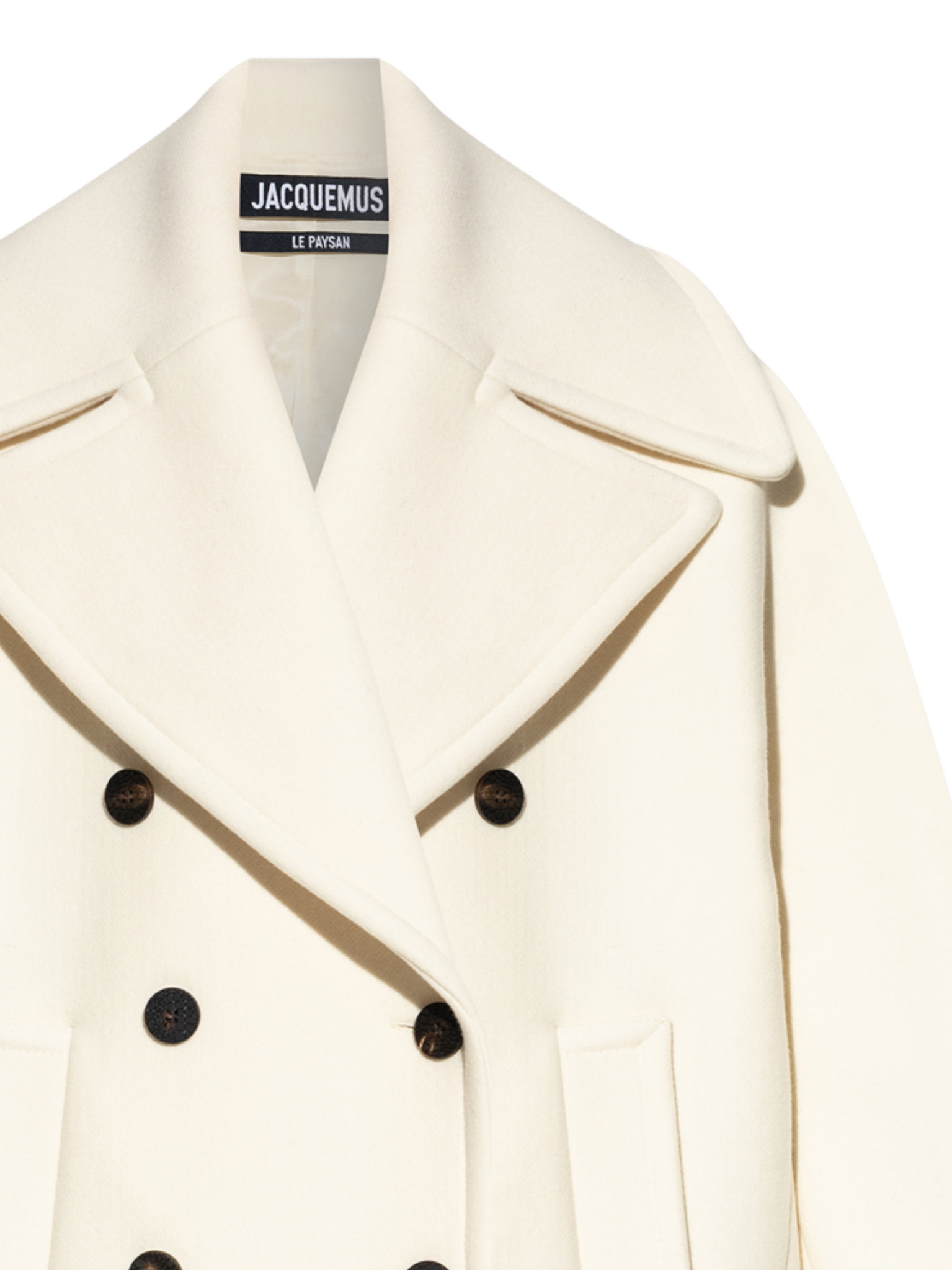 JACQUEMUS WOMEN Le Caban Ovalo Coat Off-White