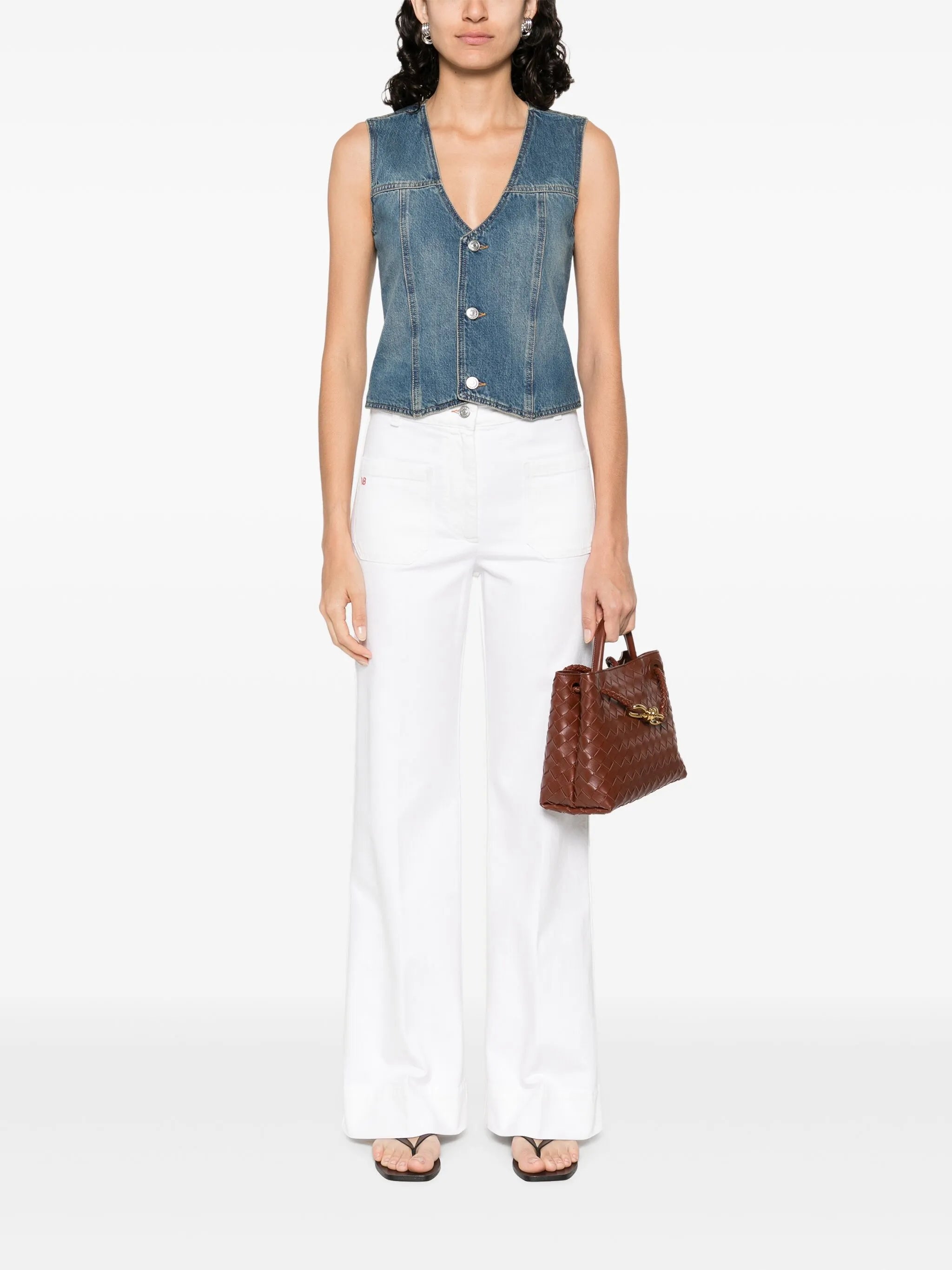 VICTORIA BECKHAM WOMEN Alina Flared Jeans Washed White
