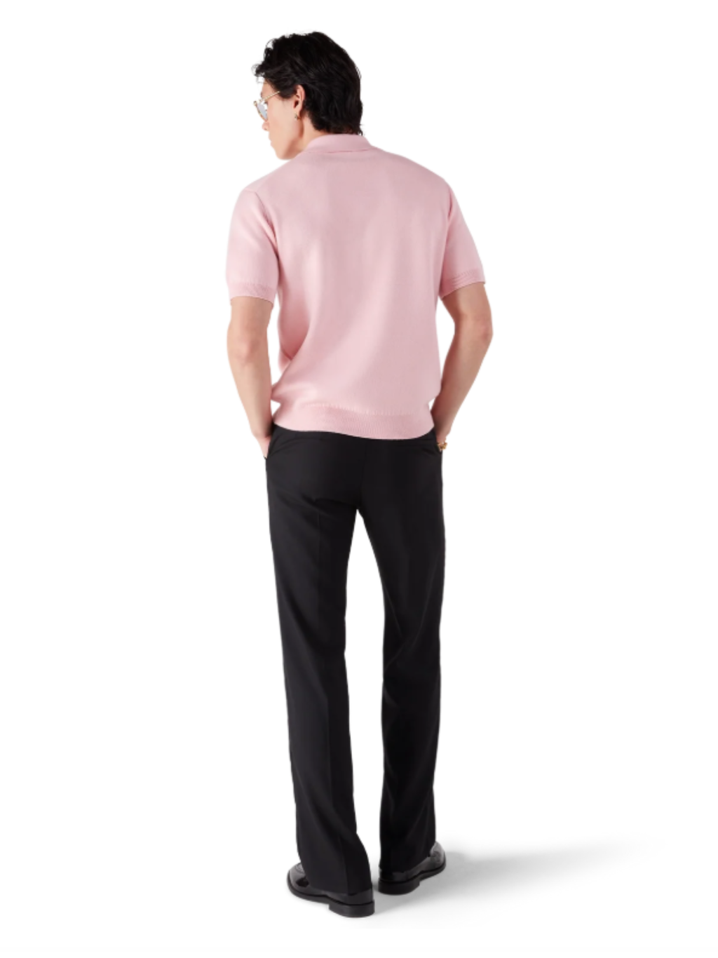 CASABLANCA Double Face Short Sleeve Polo Shirt Pink