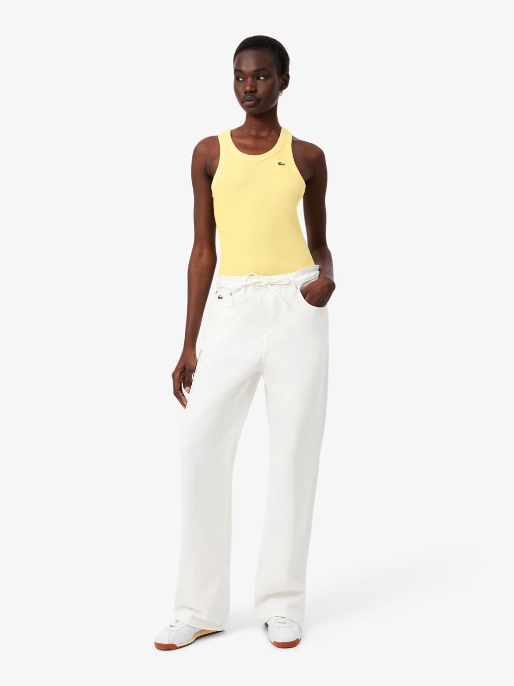 LACOSTE WOMEN Wide Fit Denim Jeans White