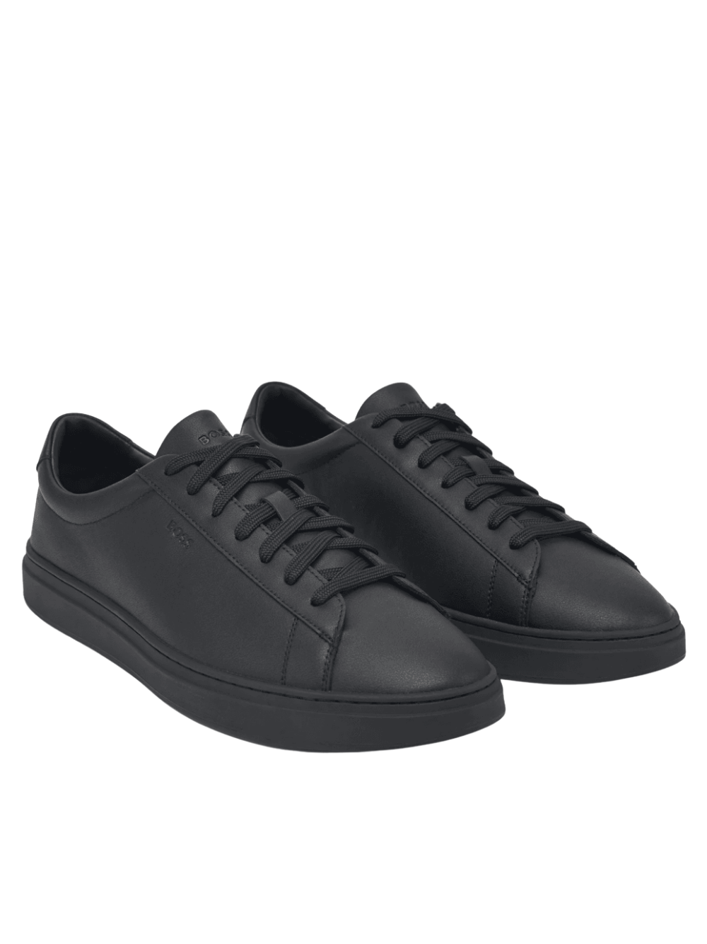 BOSS Leather Trainers With Rubber Sole Black