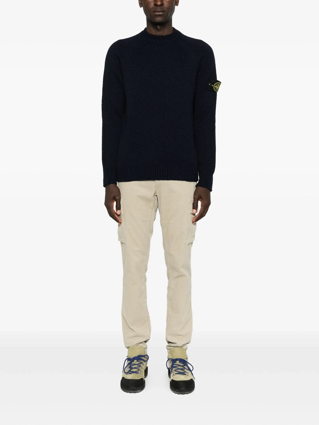 STONE ISLAND Crewneck Wool Sweater Navy