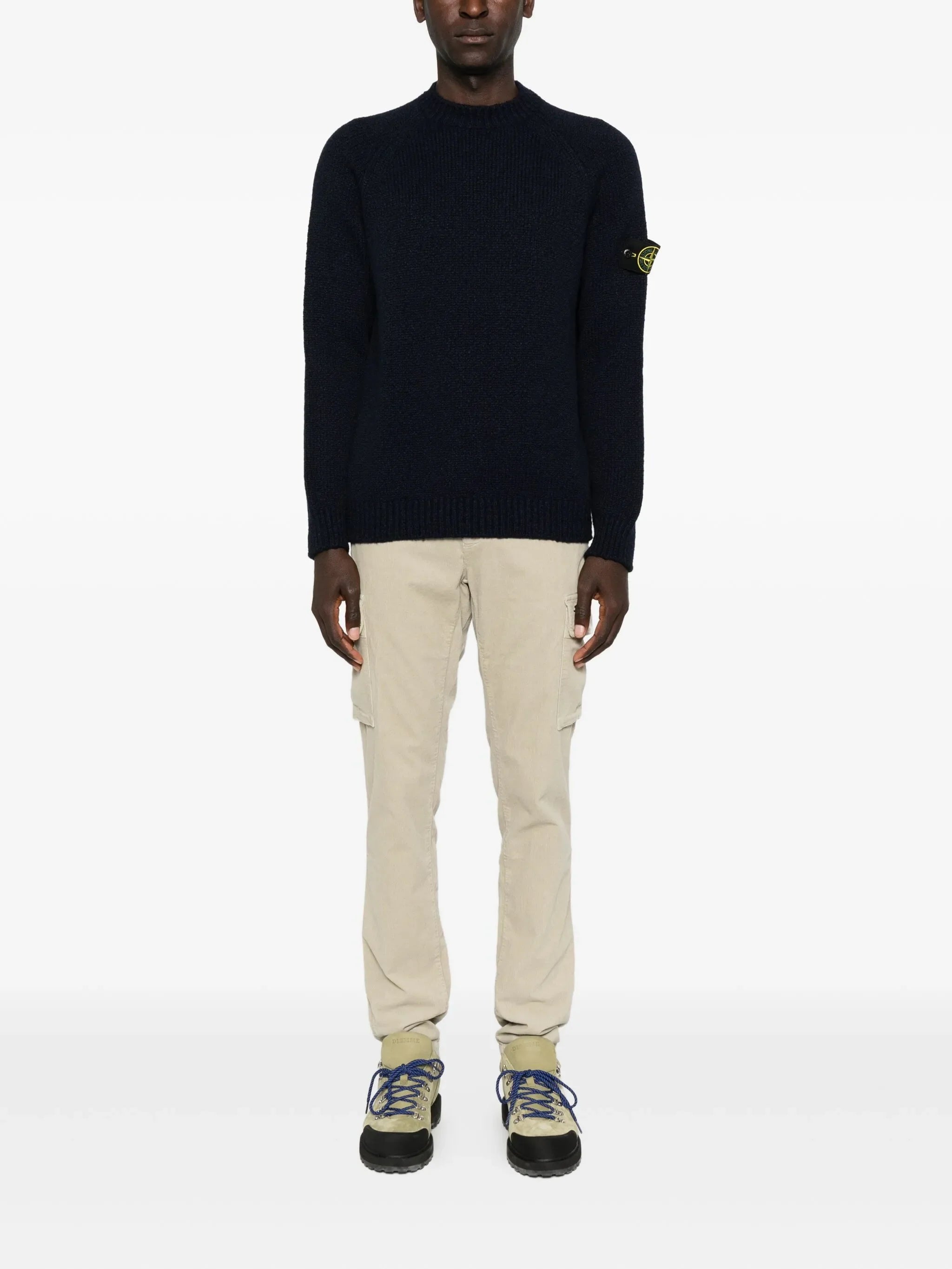 STONE ISLAND Crewneck Wool Sweater Navy