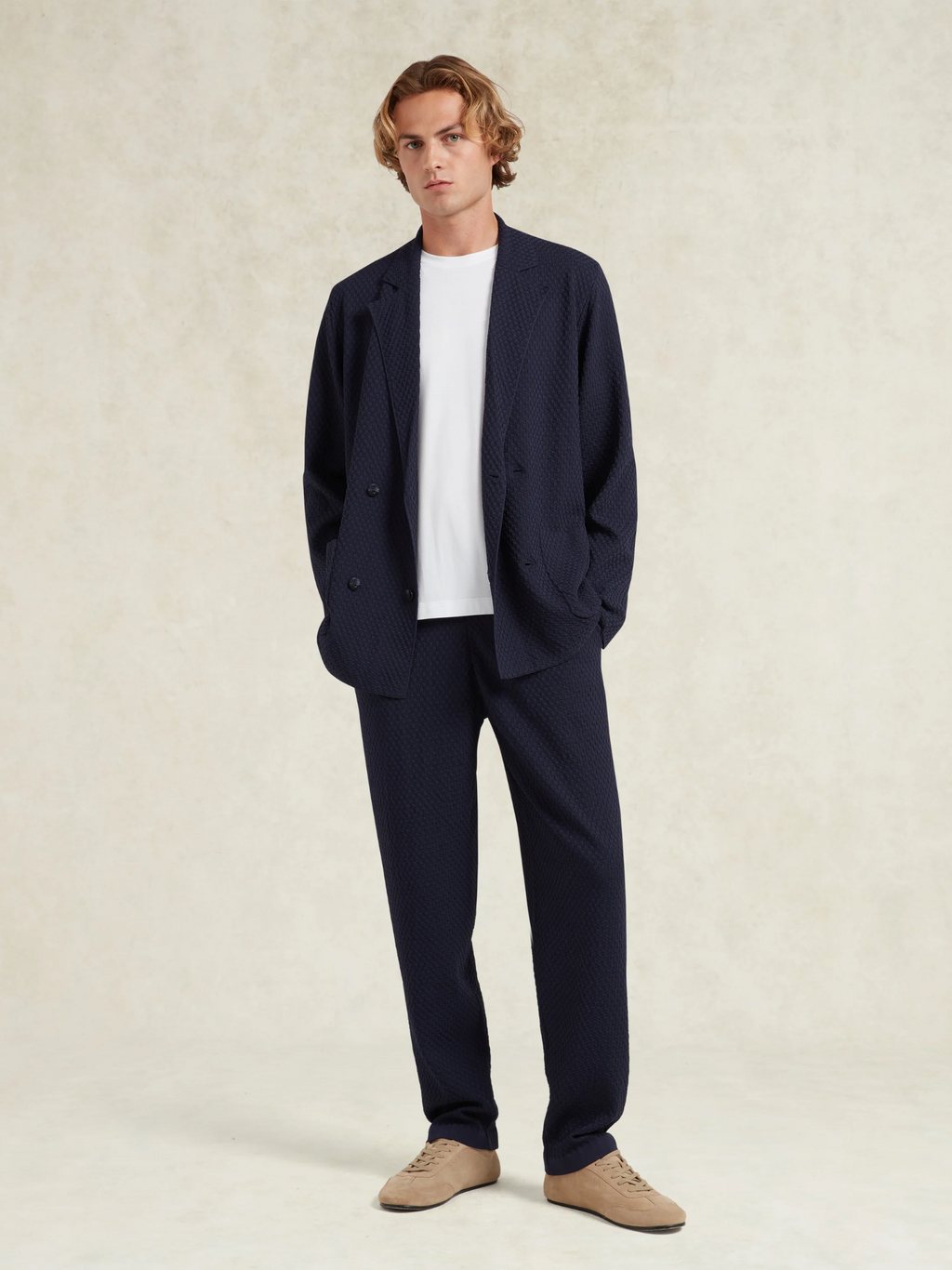 CHÉ Garcia Knitted Trousers Navy
