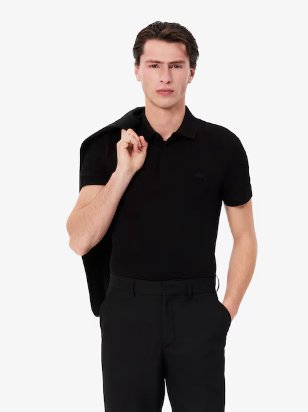 LACOSTE Regular Fit Paris Stretch Piqué Polo Shirt Black