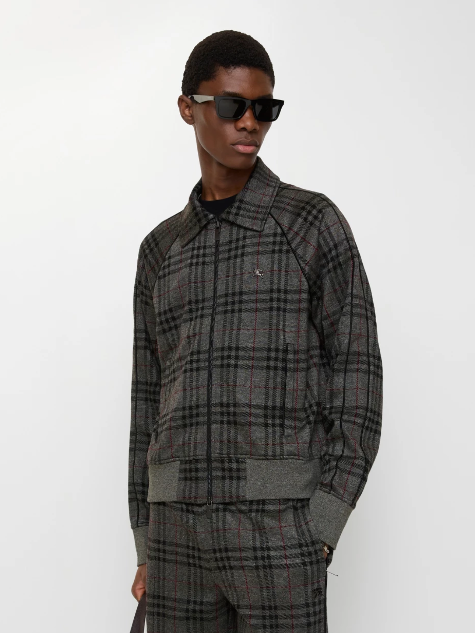 BURBERRY Check Track Jacket Ash Grey/Black