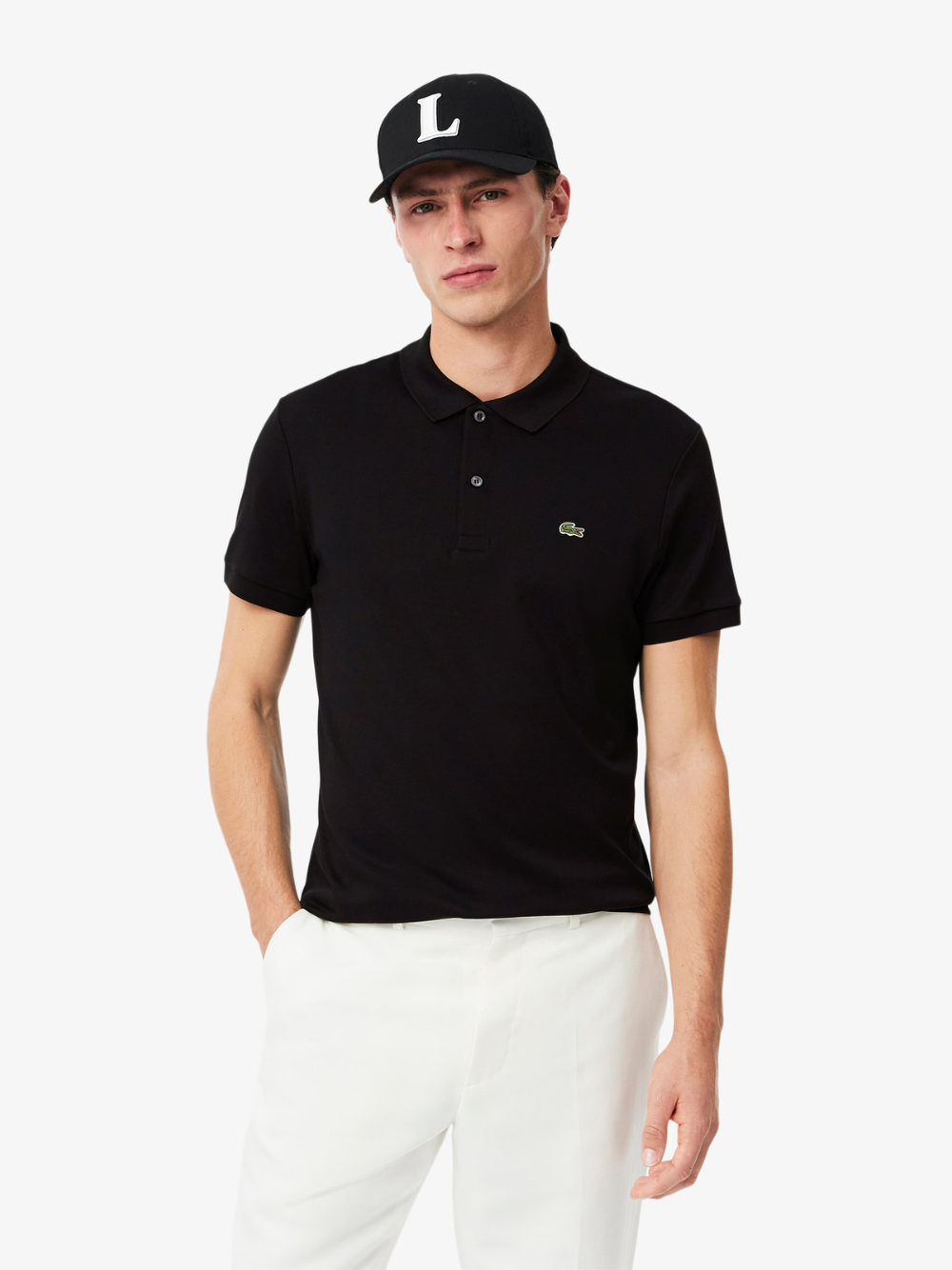 LACOSTE Regular Fit Cotton Pima Polo Shirt Black