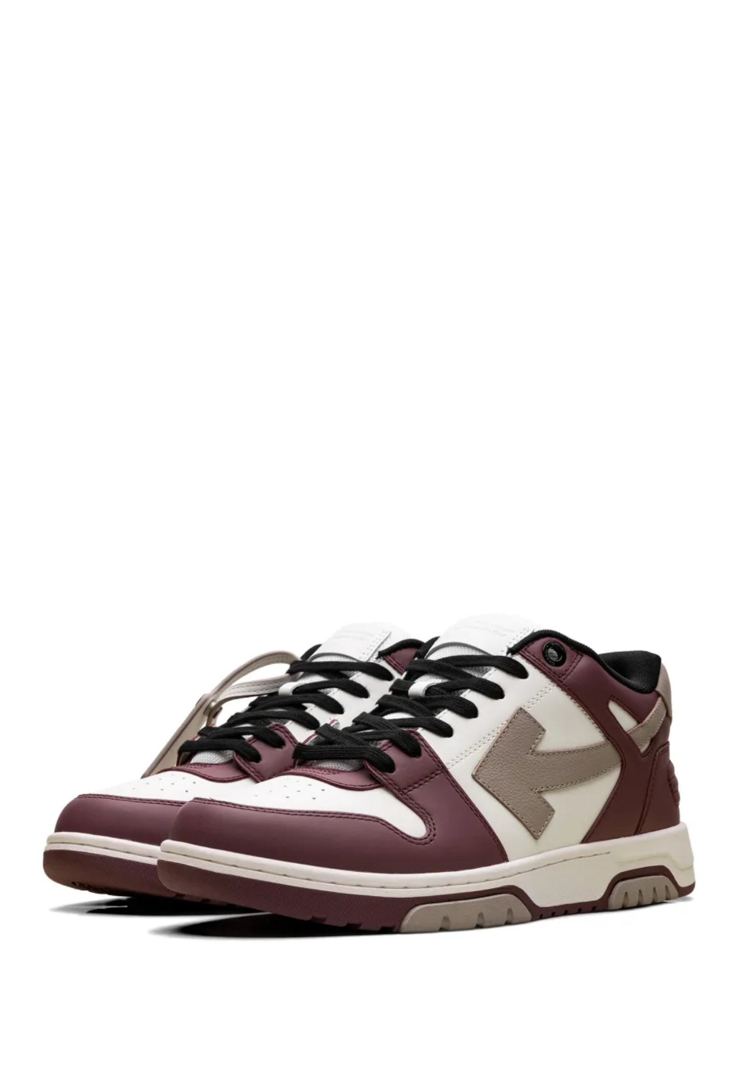 OFF WHITE MENS Out Of Office Sneakers White/Burgundy