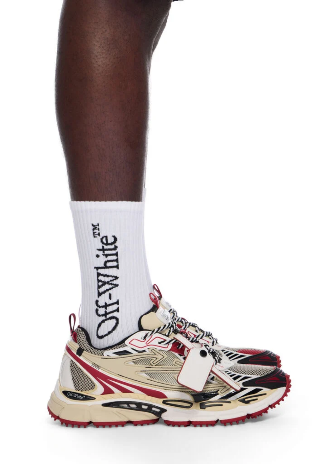 OFF WHITE MENS Be Right Back Sneakers Sand/Red