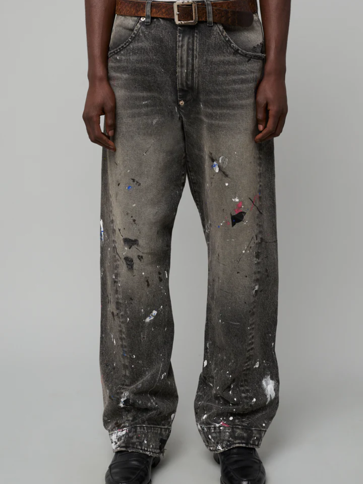 GALLERY DEPT. Zip Denim Jeans Black/Paint