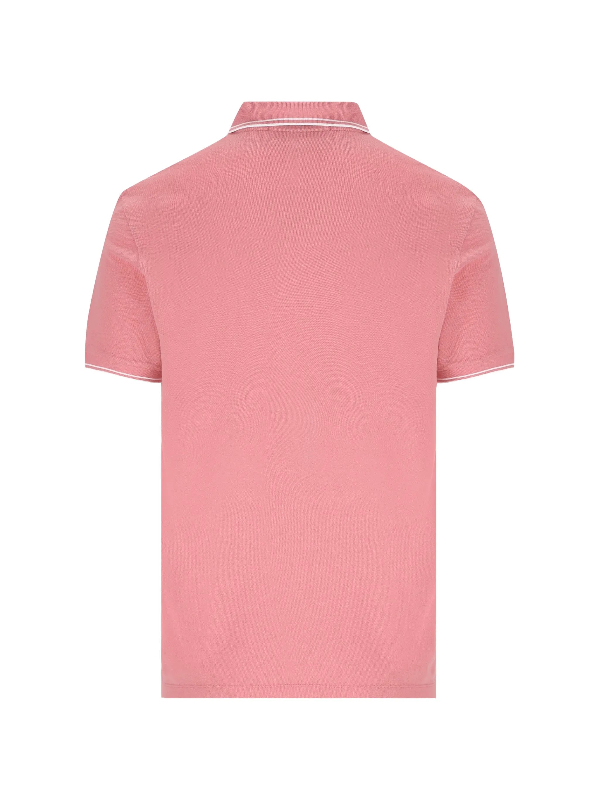 STONE ISLAND Logo Patch Cotton Piqué Polo Shirt Pink