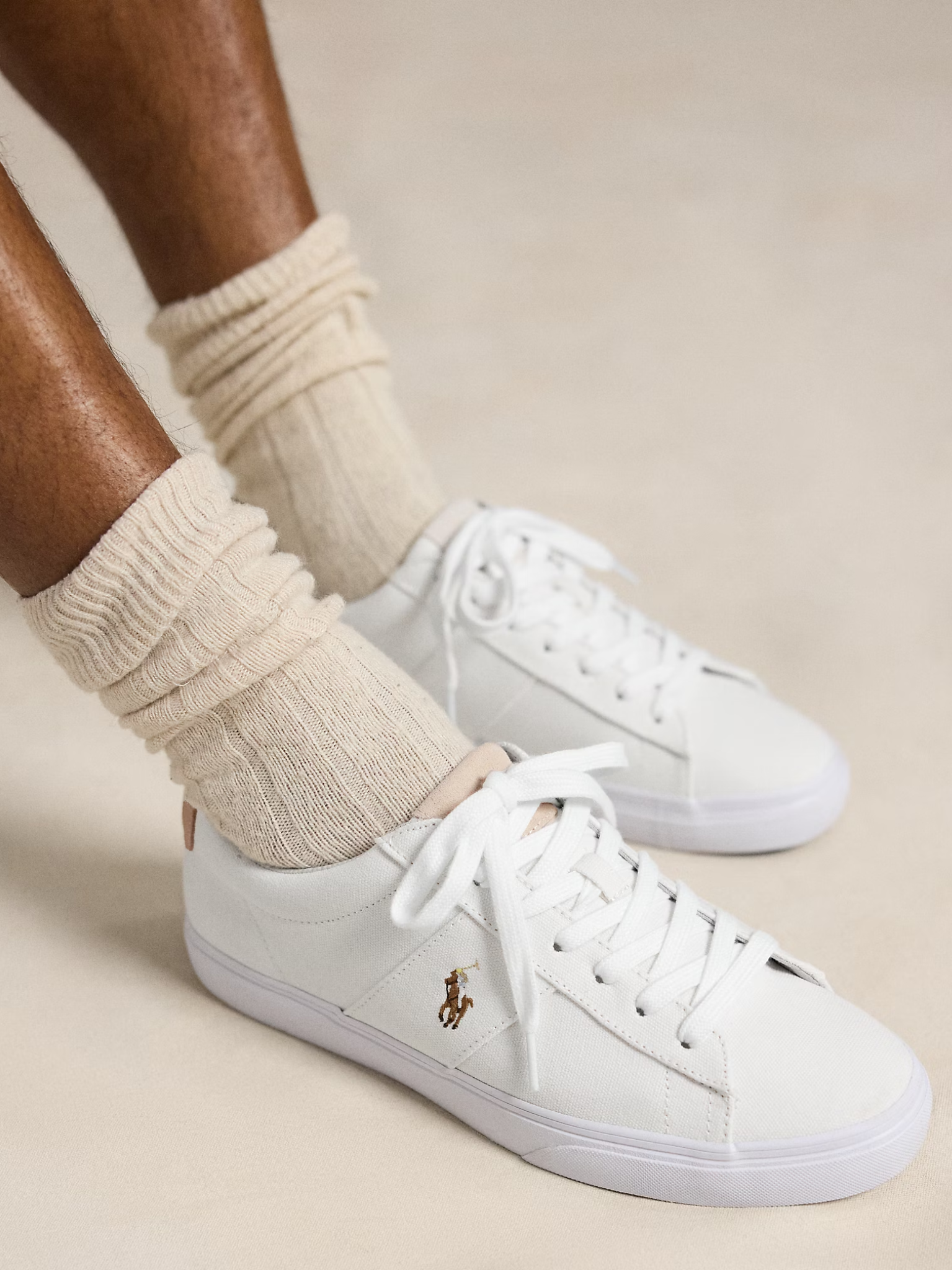 RALPH LAUREN Sayer Canvas Sneakers White