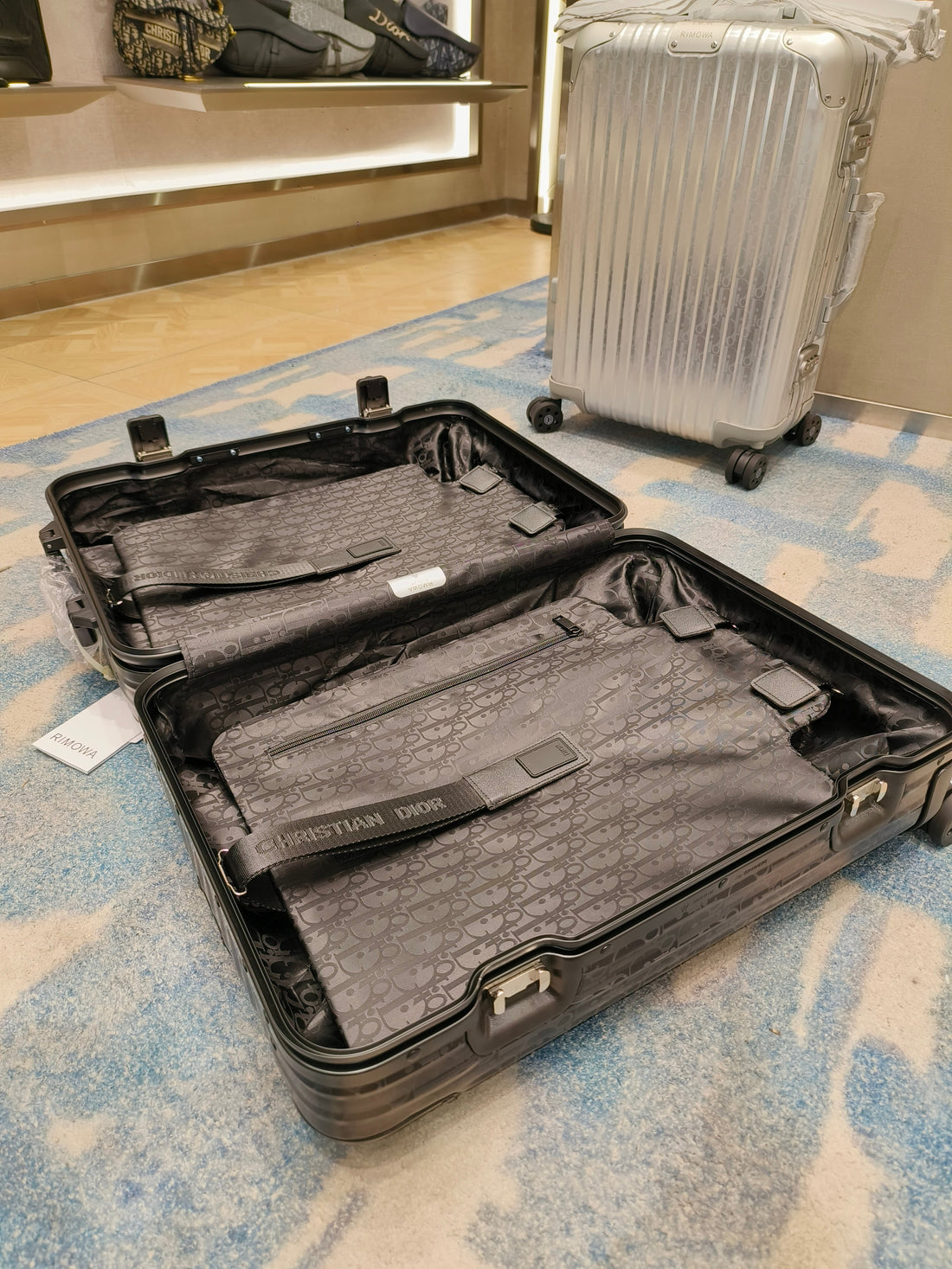 Black, Silver and Brown Suitcase