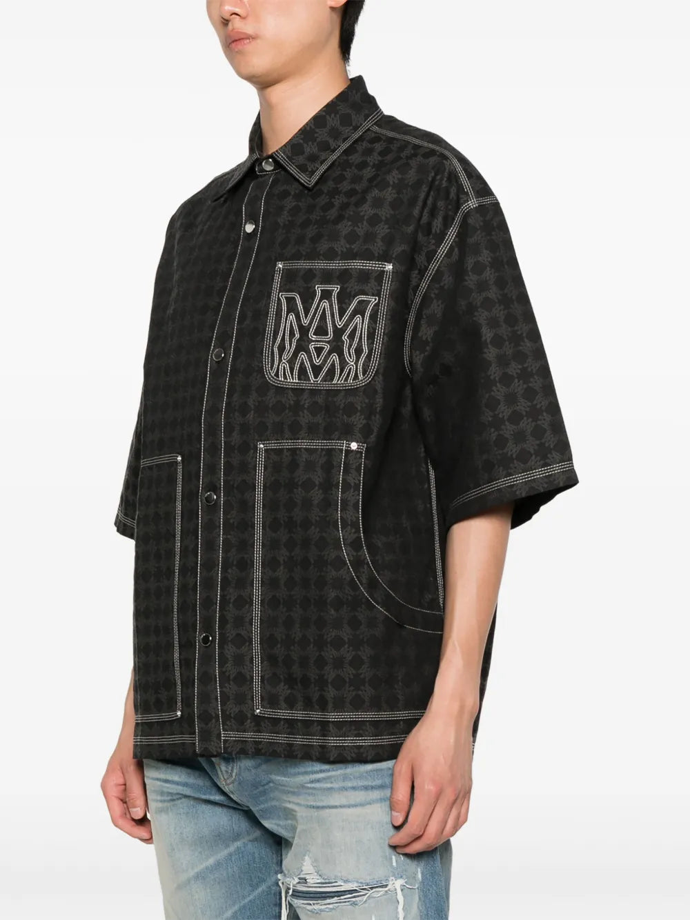 AMIRI MA Quad Work Short-sleeved Shirt Black