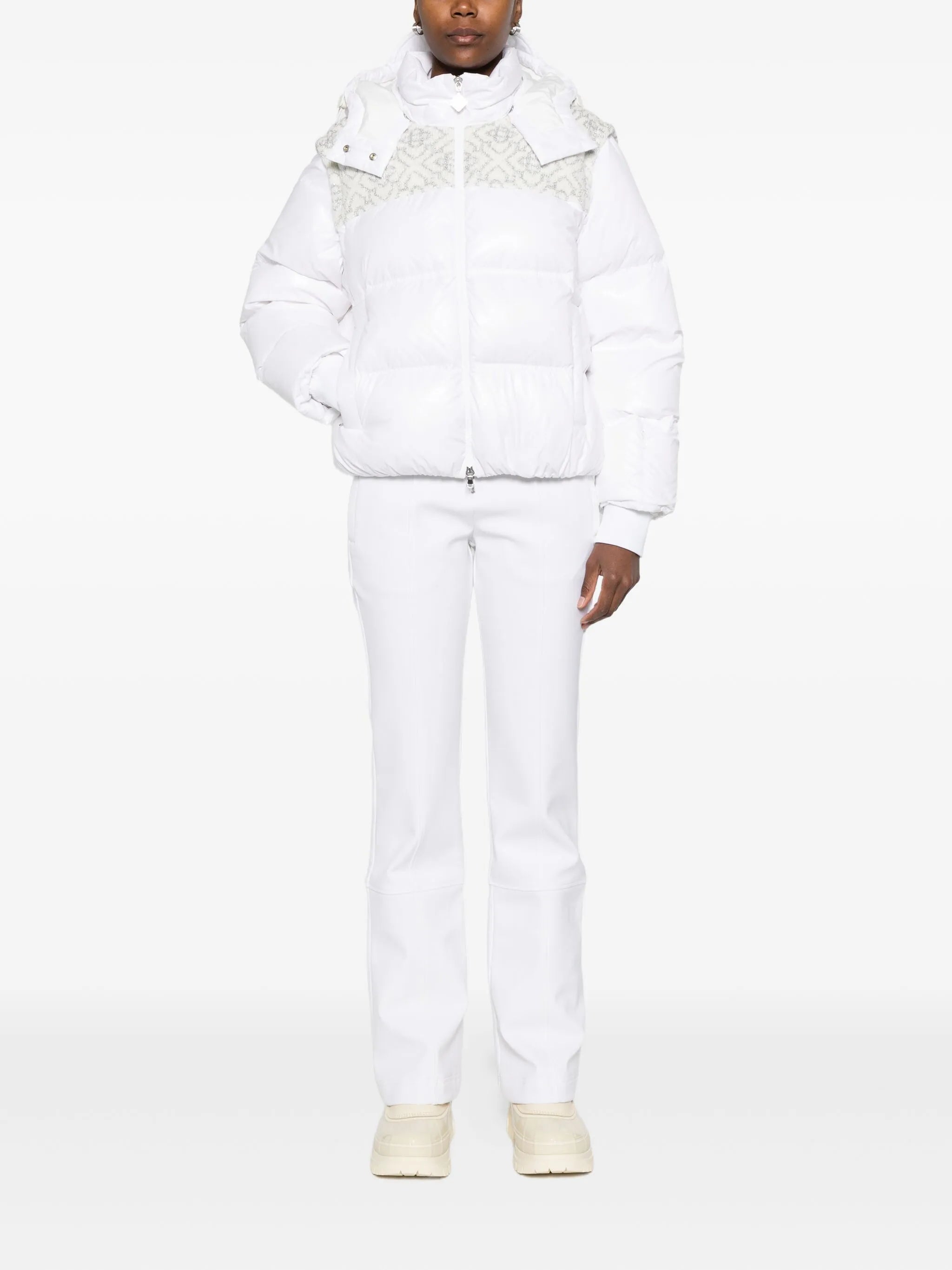 CASABLANCA WOMEN Monogram Puffer Jacket White