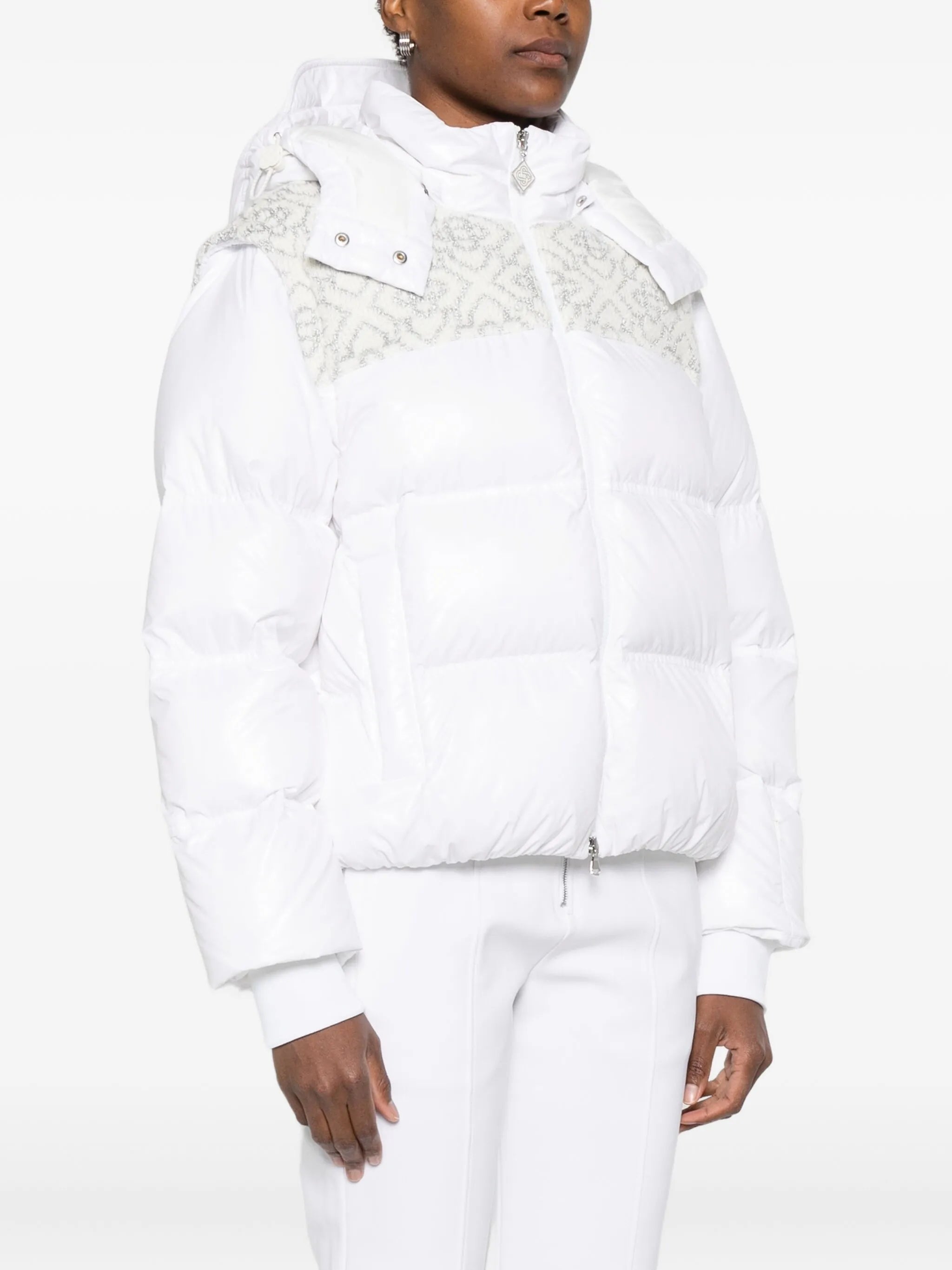 CASABLANCA WOMEN Monogram Puffer Jacket White