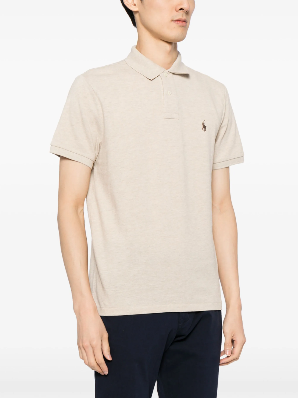 RALPH LAUREN The Iconic Mesh Polo Shirt Expedition Dune Heather