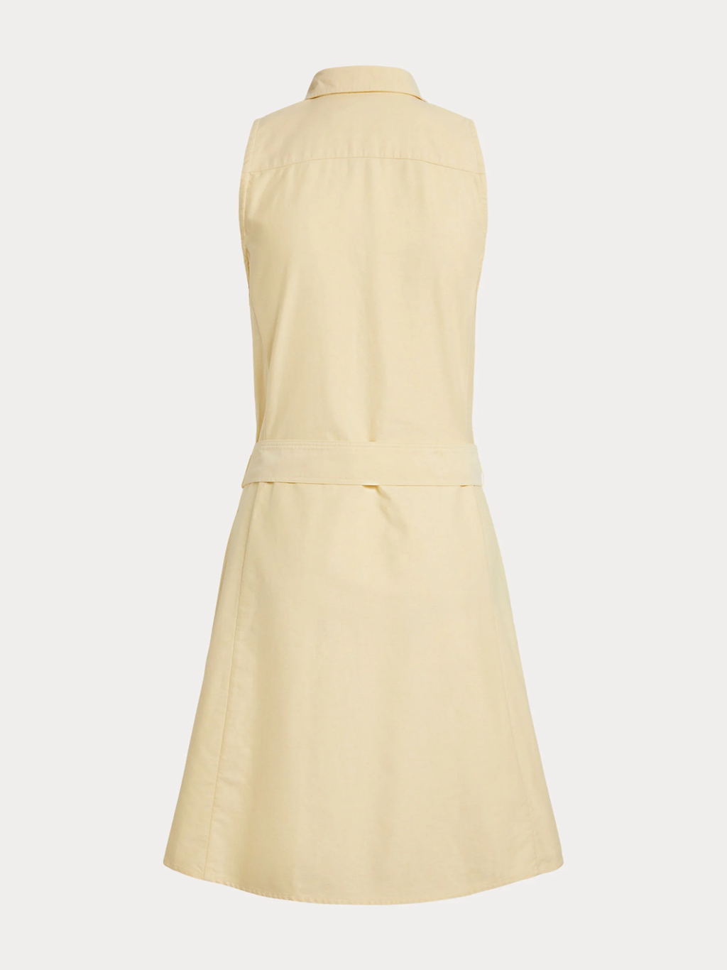 RALPH LAUREN WOMEN Cotton Oxford Sleeveless Shirt Dress Wicket Yellow
