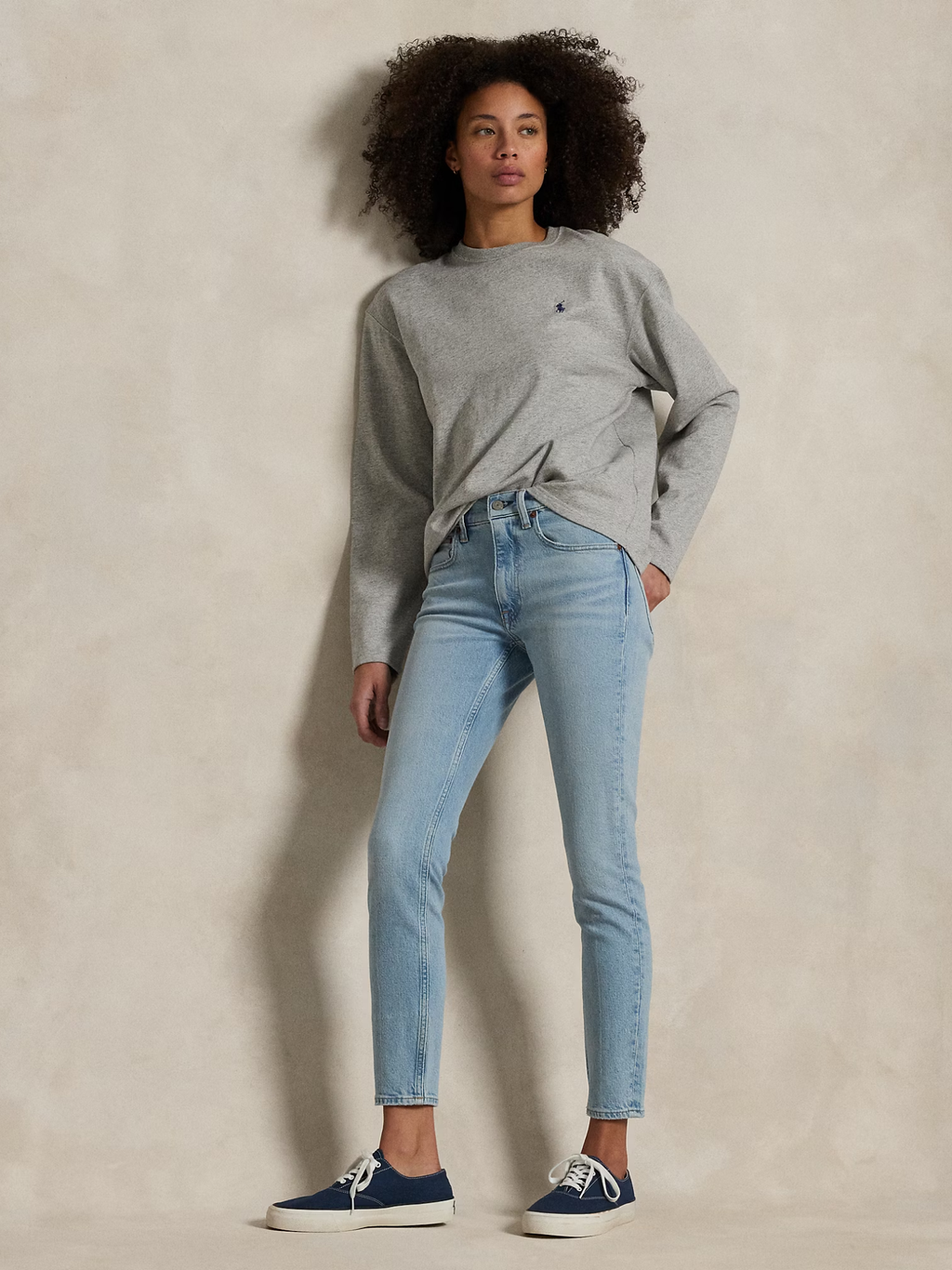 RALPH LAUREN WOMEN Mid Rise Super-slim Jeans Dulah Wash