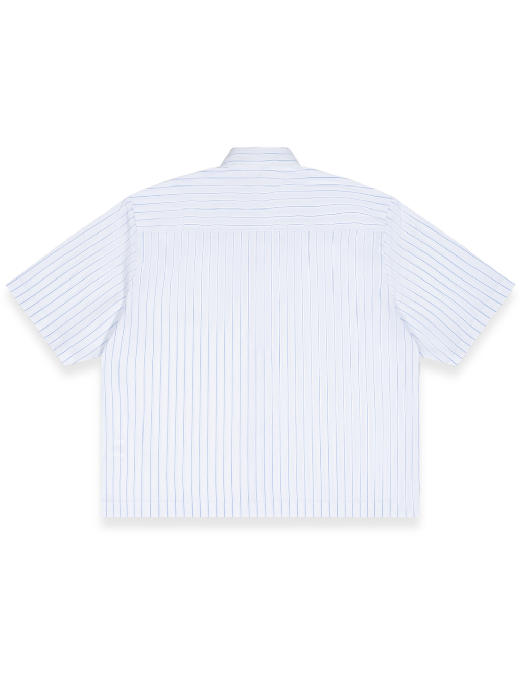 RUNDLE Striped Boxy Short Sleeve Shirt White