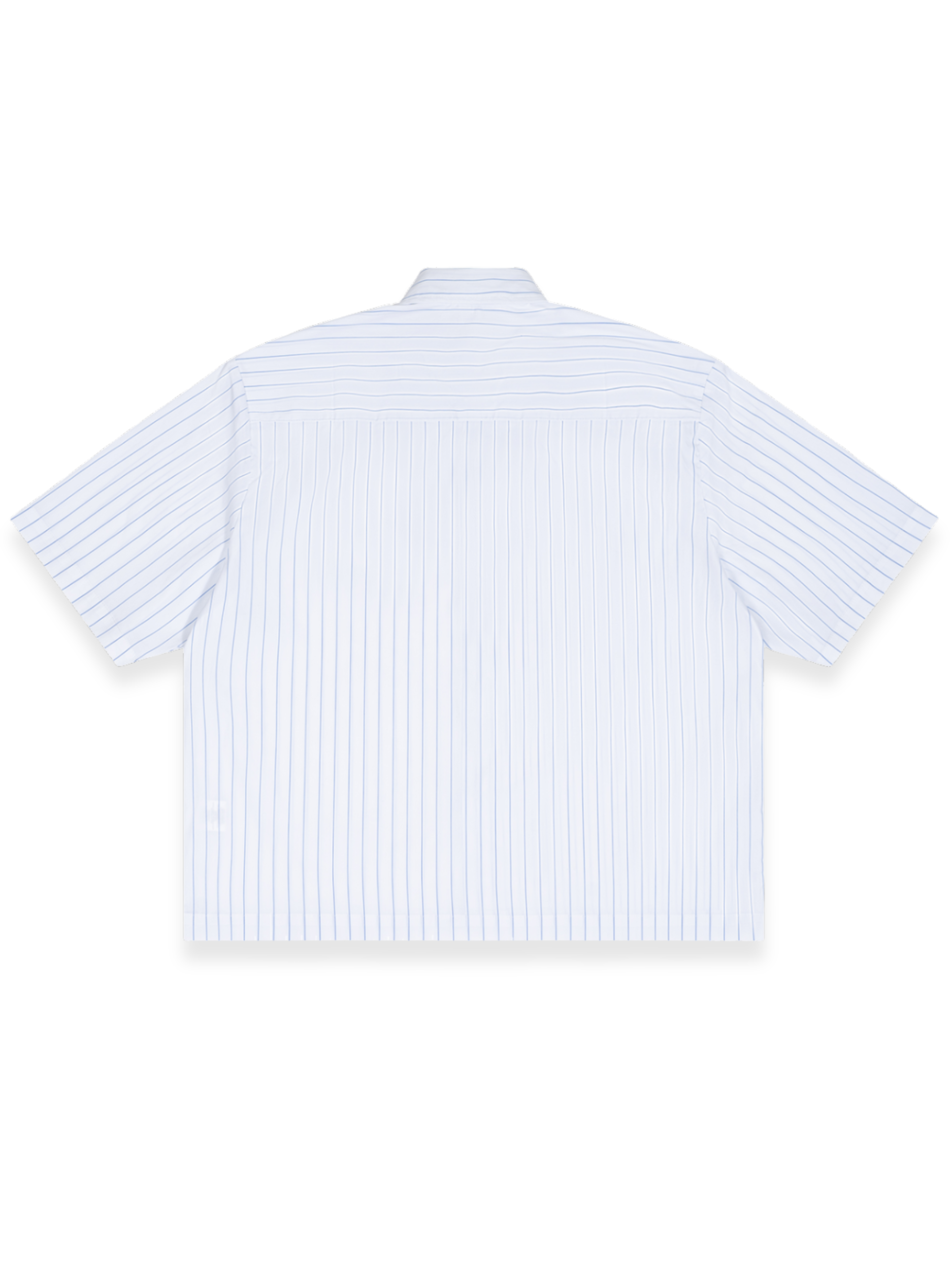 RUNDLE Striped Boxy Short Sleeve Shirt White