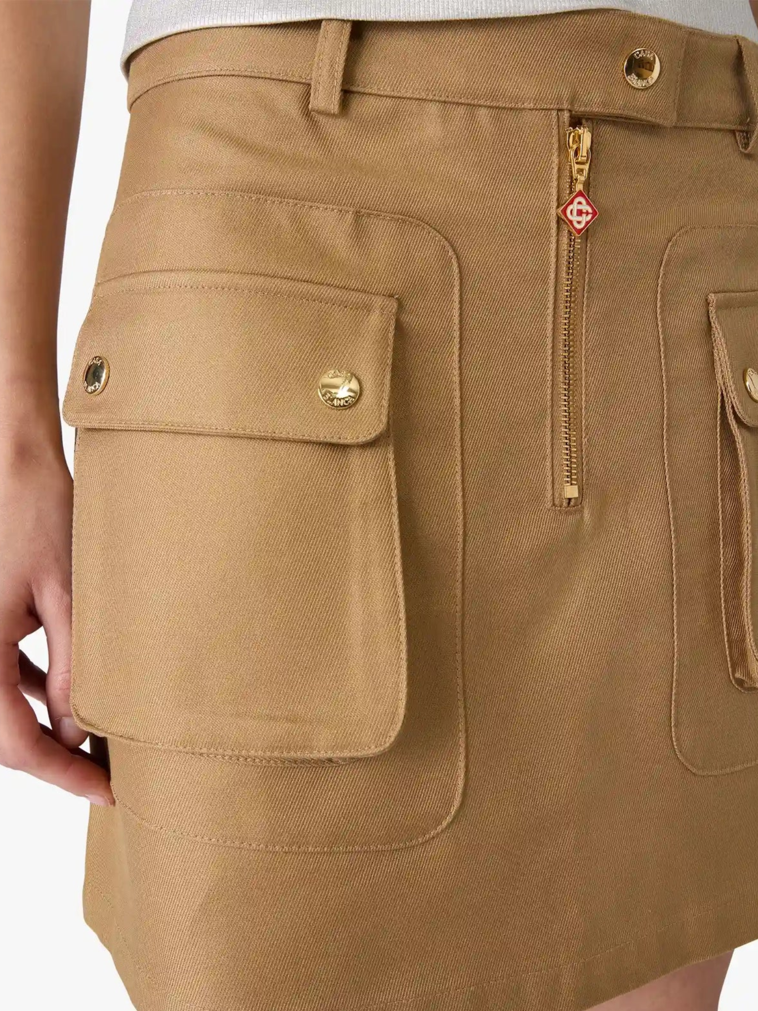 CASABLANCA WOMEN Cotton Pocket Mini Skirt Beige