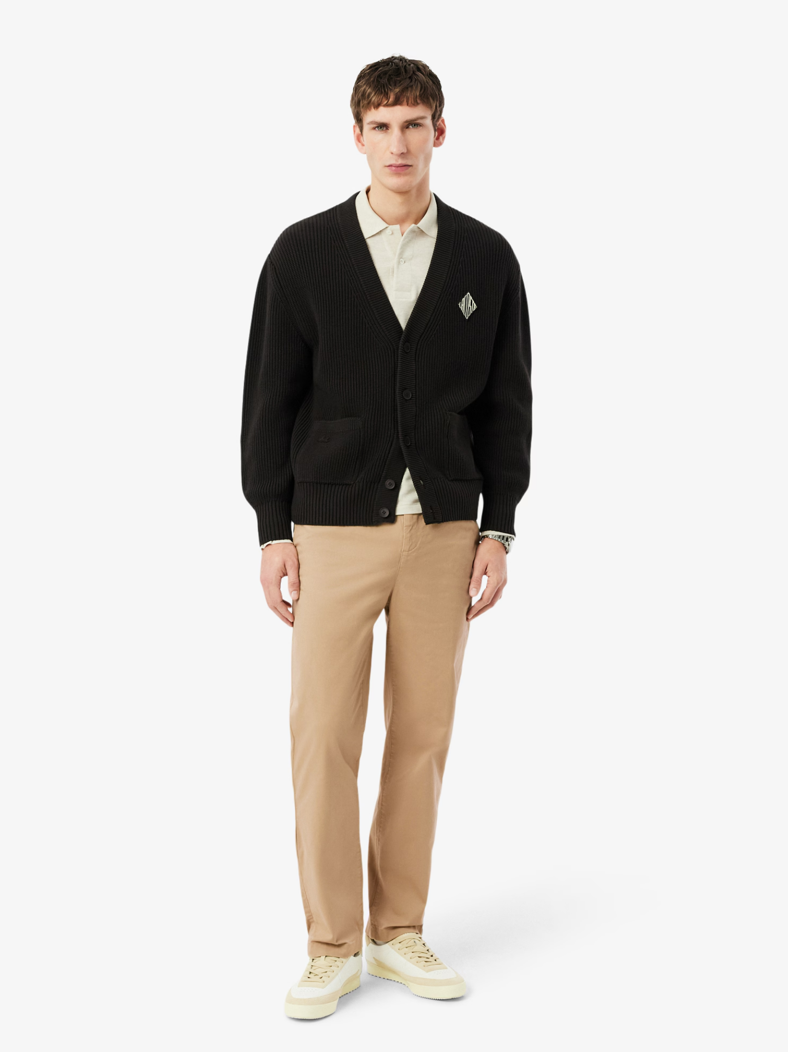 LACOSTE Regular Fit Cotton Twill Chino Pants Beige